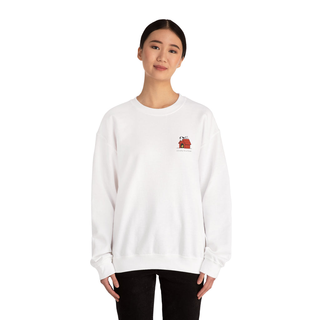 I’d Rather Be at Home Crewneck Sweatshirt 🏠🐶 | Cozy Snoopy-Inspired Minimal Graphic