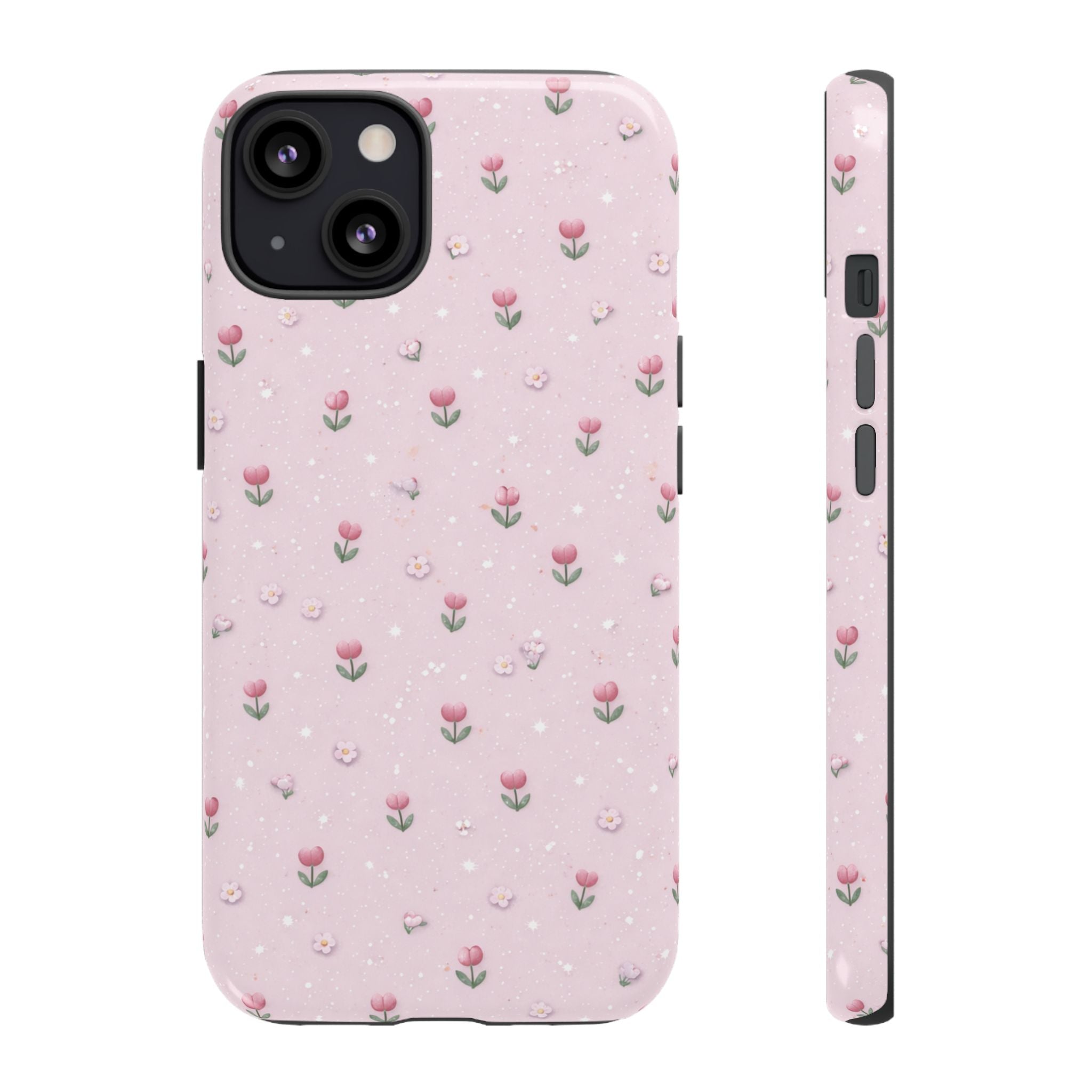 Pink Tiny Tulip Tough Phone Case - Floral Protective iPhone Cover🌷🩷