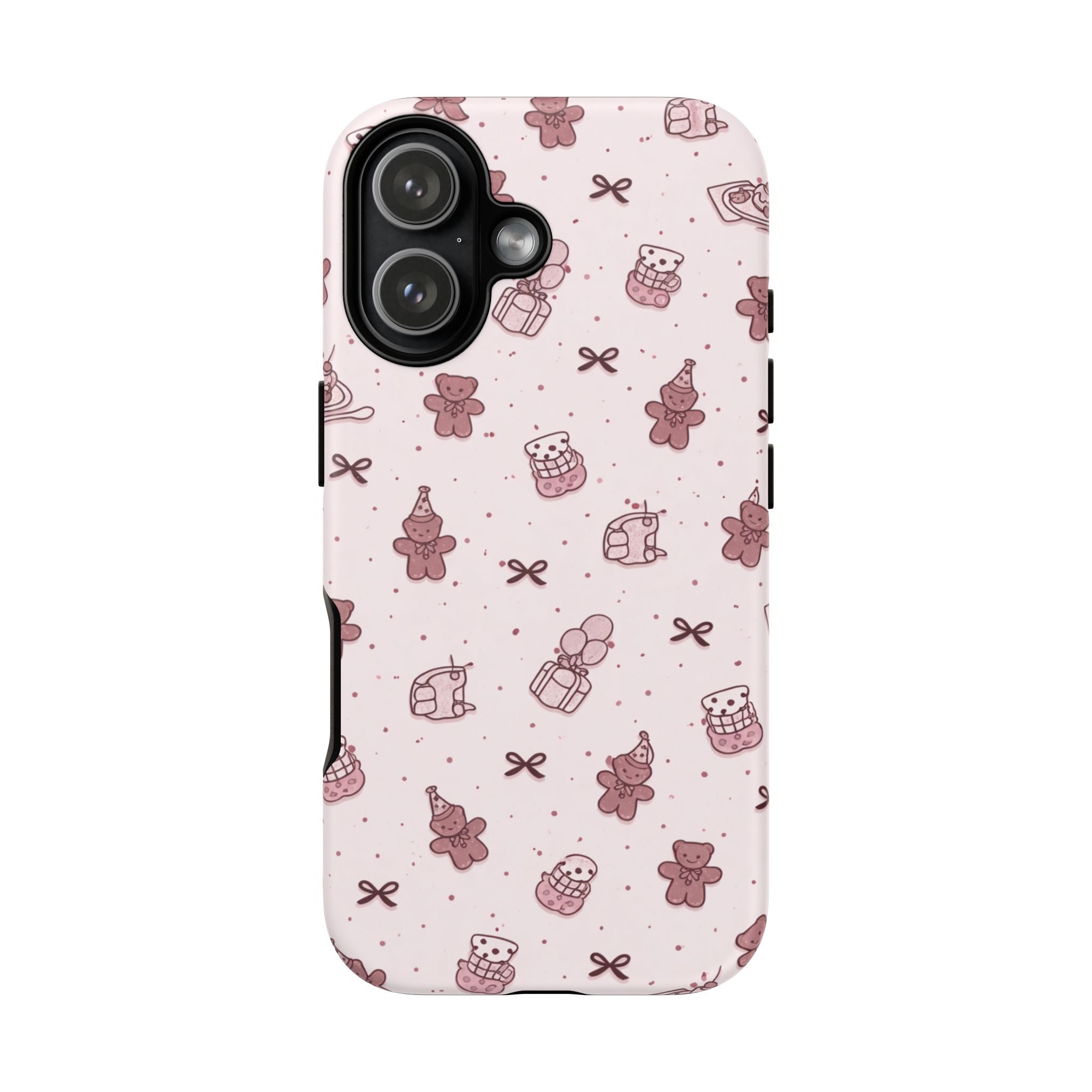 Cute Teddy Pattern Phone Case — Pink Kawaii Bear & Gift Protective Cover🧸💕