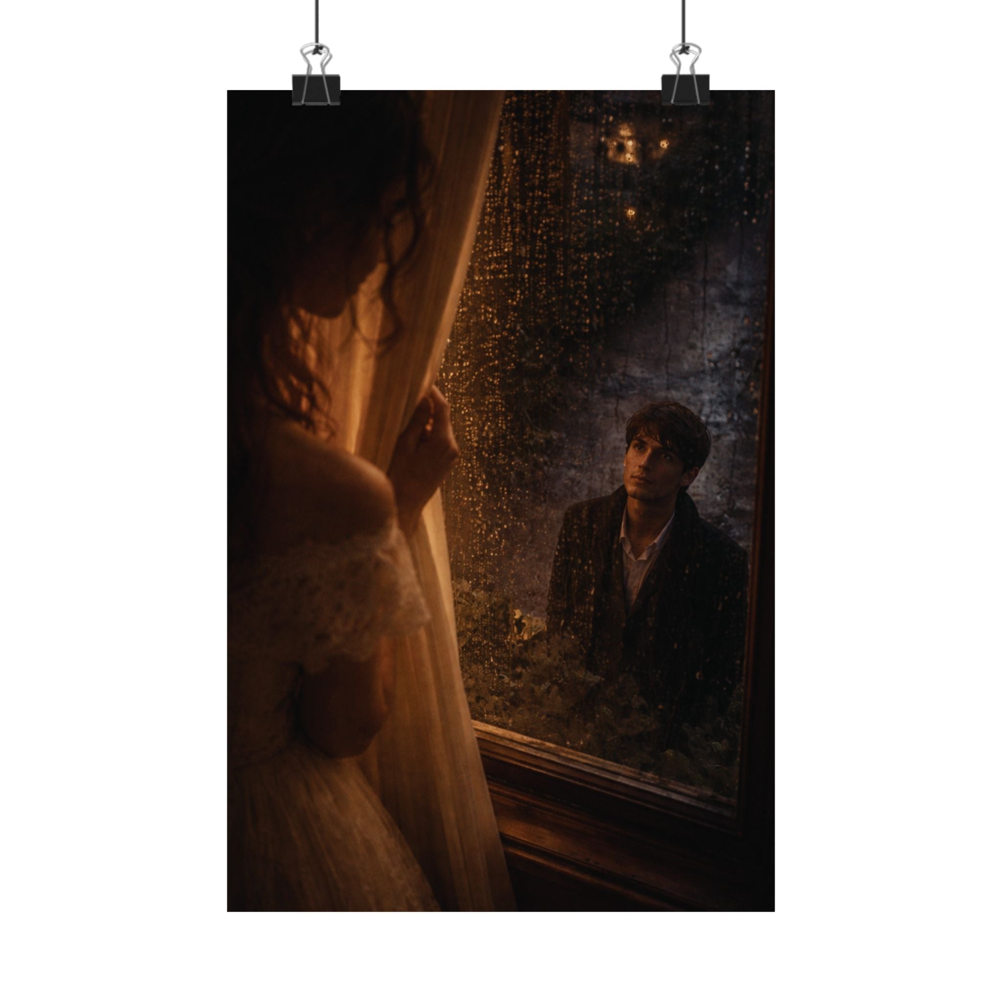 Midnight Window | A Cinematic Romance Matte Art Print 🌙🕯️