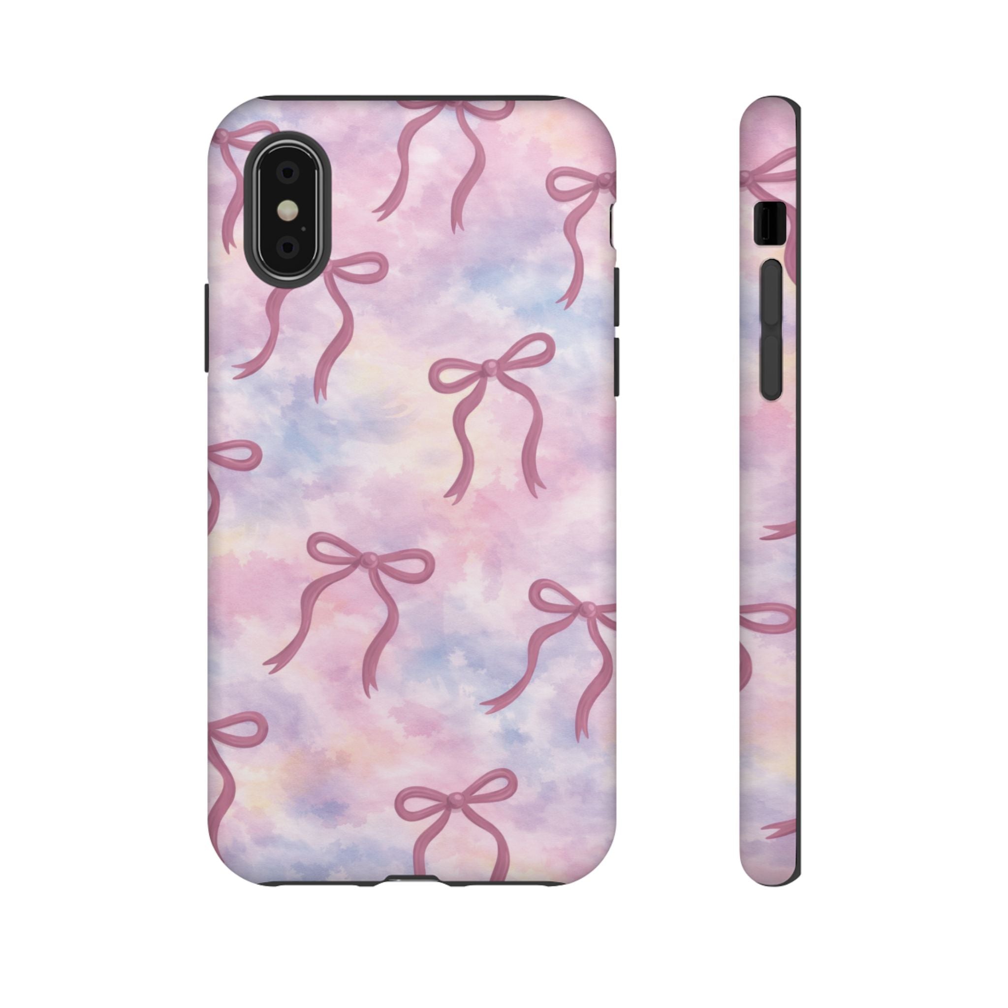 Pink Watercolor Bow Phone Case — Cute Pastel iPhone & Samsung Tough Case🎀🌷