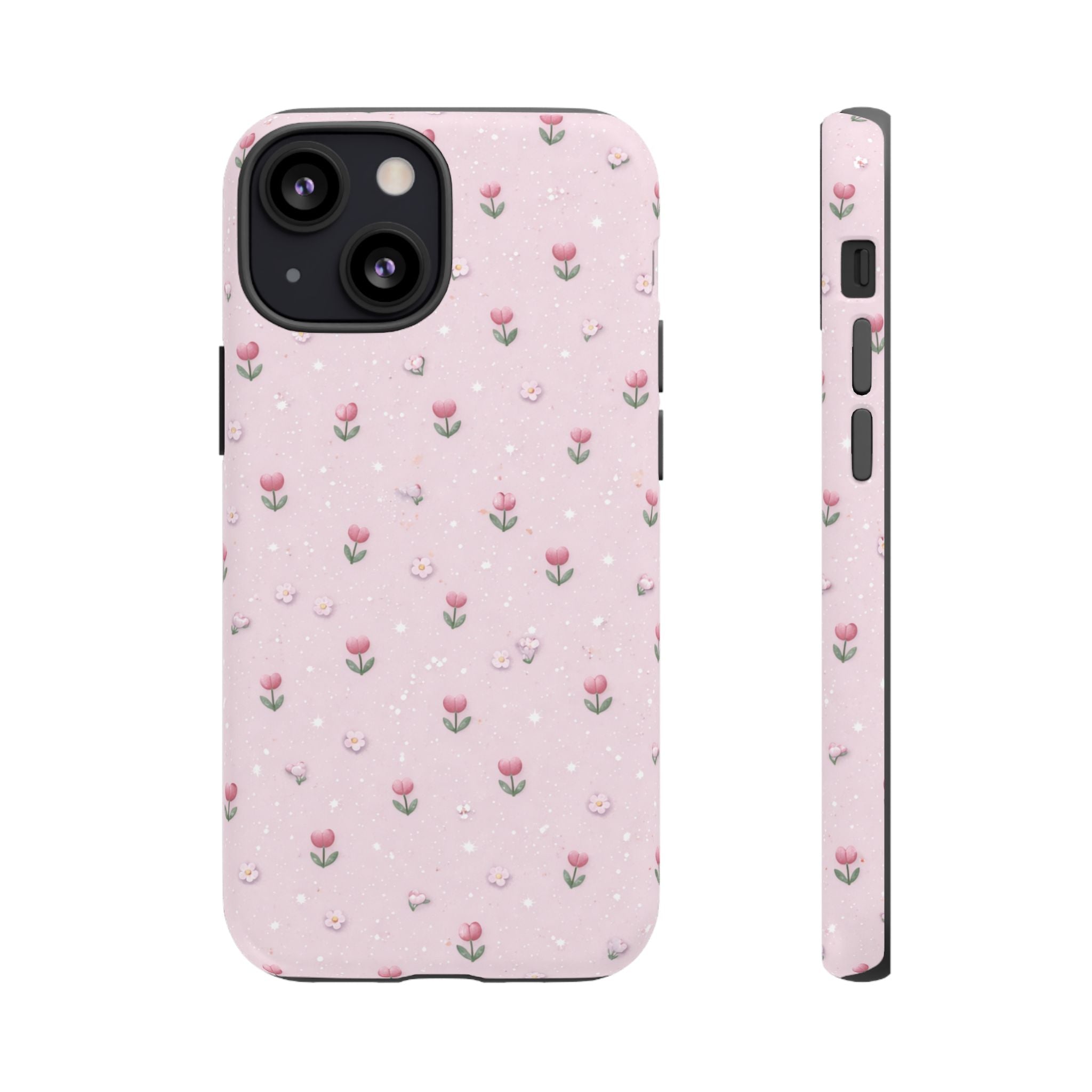 Pink Tiny Tulip Tough Phone Case - Floral Protective iPhone Cover🌷🩷