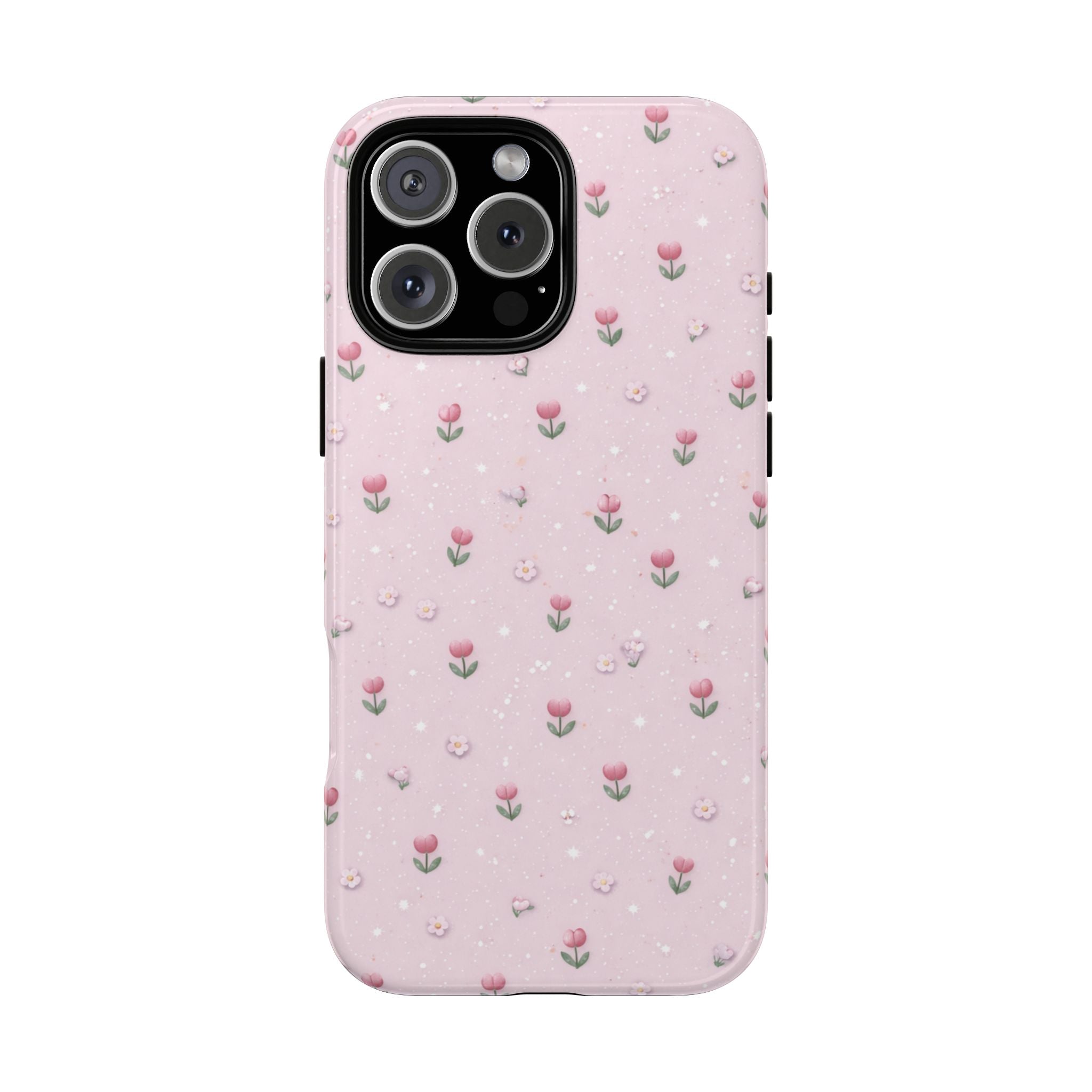 Pink Tiny Tulip Tough Phone Case - Floral Protective iPhone Cover🌷🩷