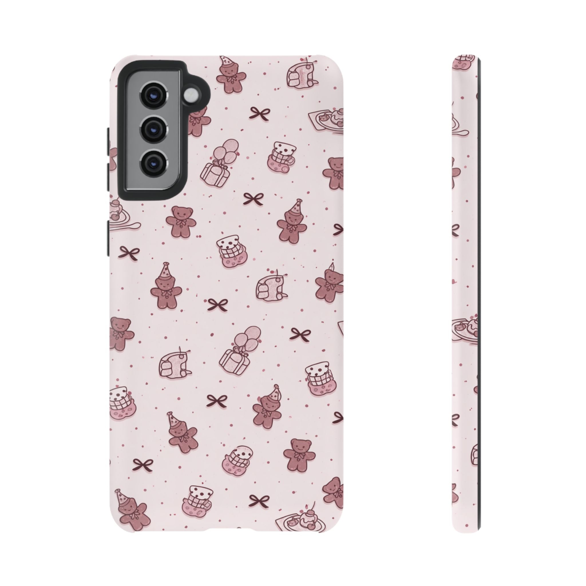 Cute Teddy Pattern Phone Case — Pink Kawaii Bear & Gift Protective Cover🧸💕