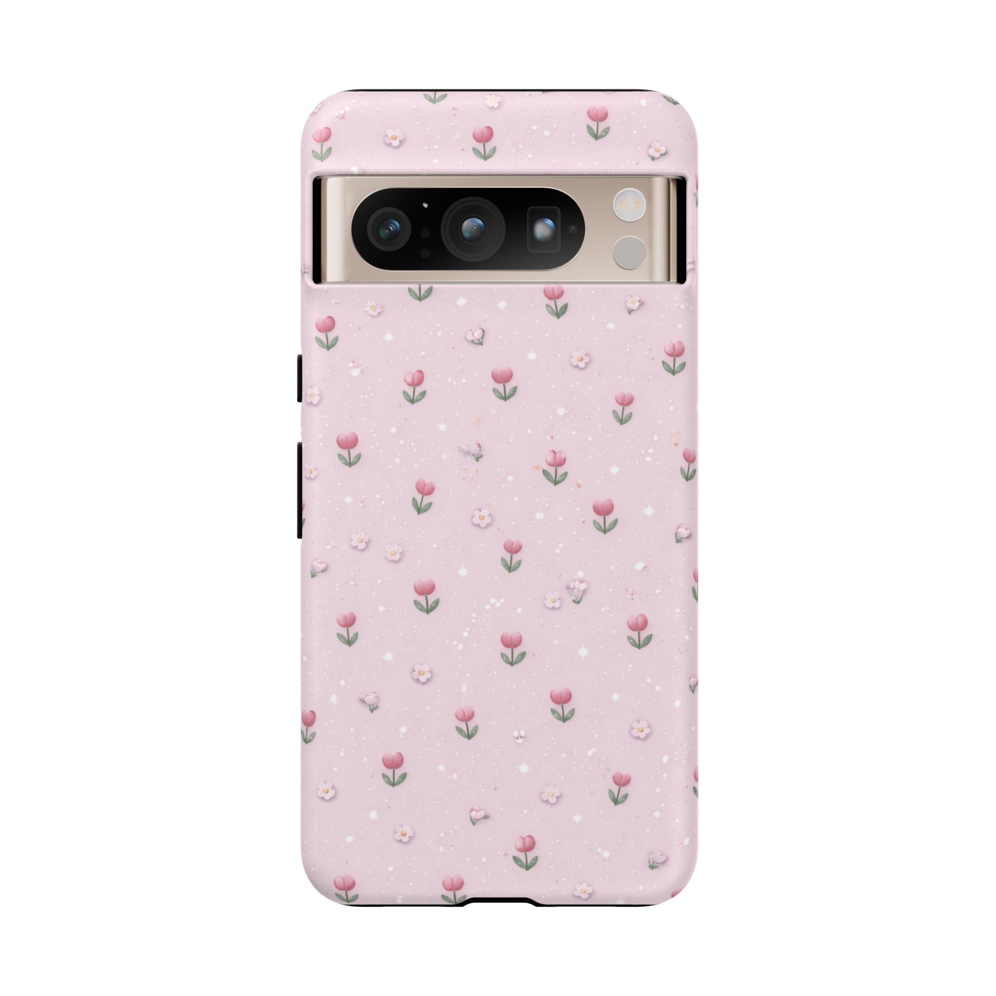 Pink Tiny Tulip Tough Phone Case - Floral Protective iPhone Cover🌷🩷
