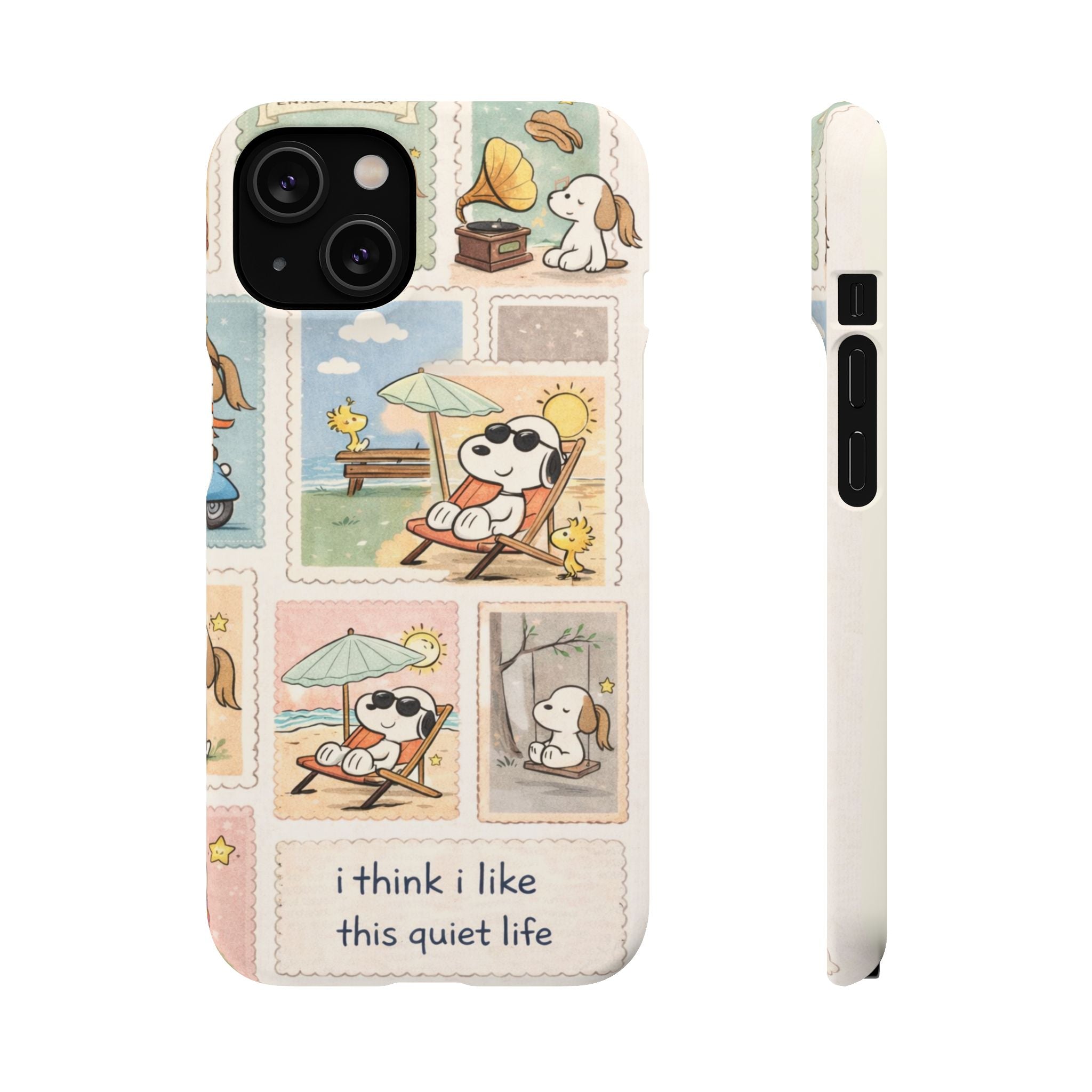 Phone Case — "I Think I Like This Quiet Life" Vintage Stamp cute dog Design🦮🐾