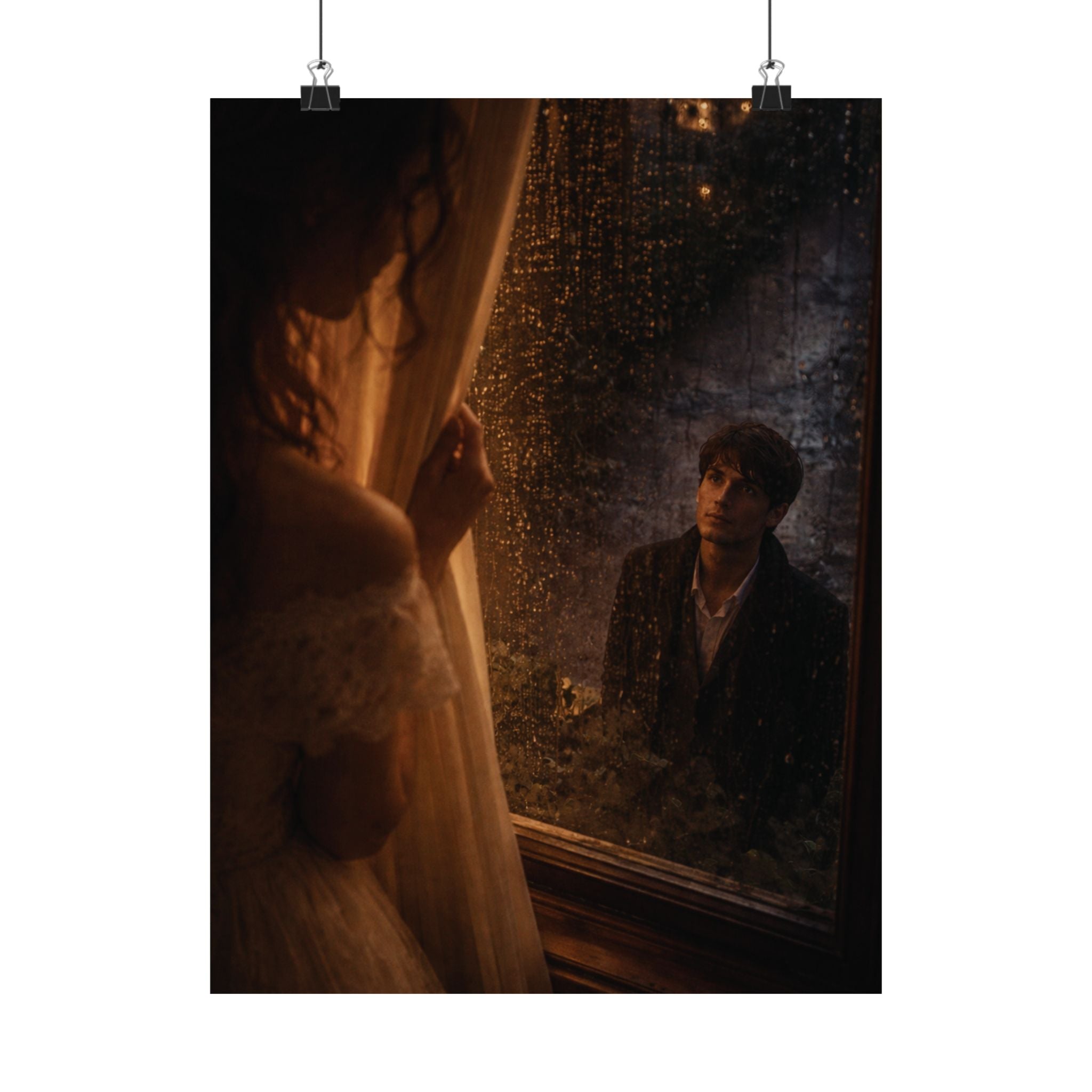 Midnight Window | A Cinematic Romance Matte Art Print 🌙🕯️