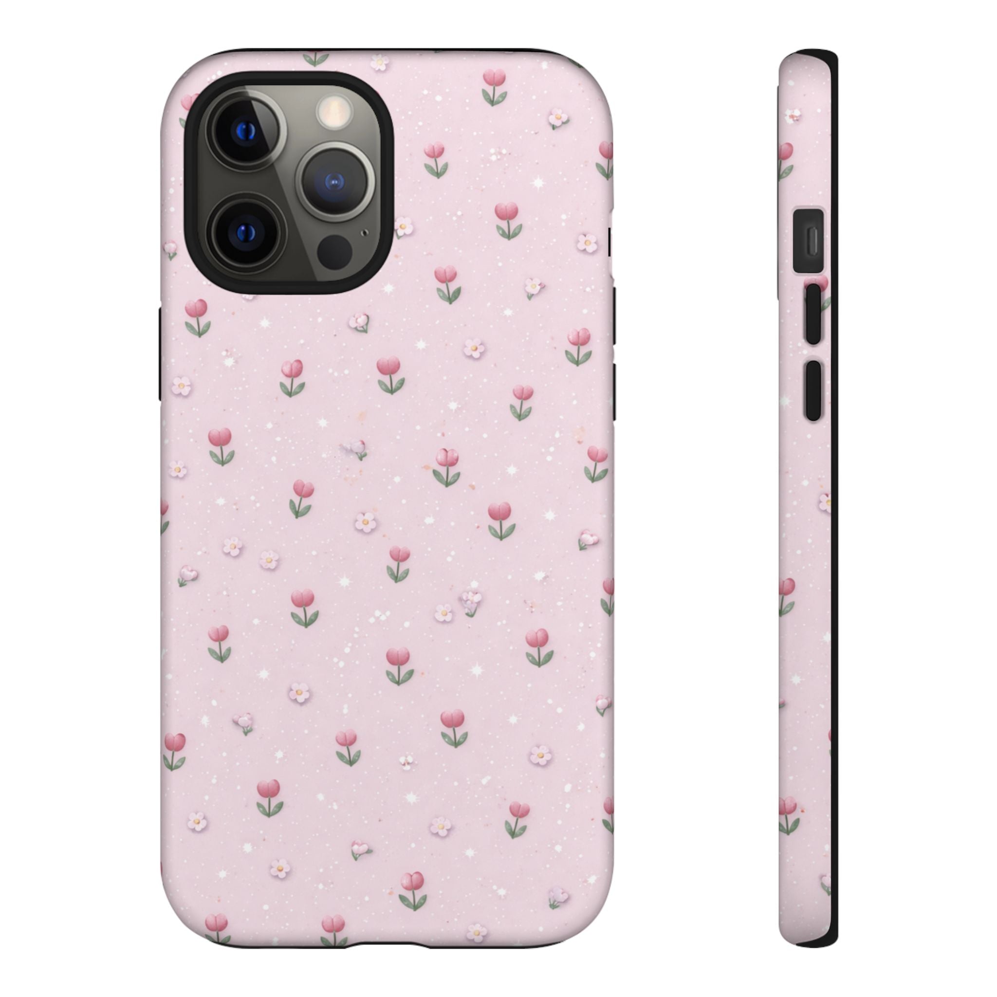 Pink Tiny Tulip Tough Phone Case - Floral Protective iPhone Cover🌷🩷