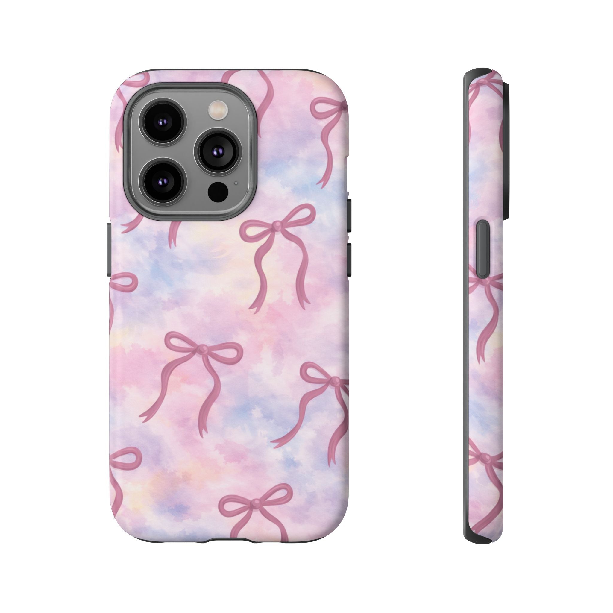 Pink Watercolor Bow Phone Case — Cute Pastel iPhone & Samsung Tough Case🎀🌷