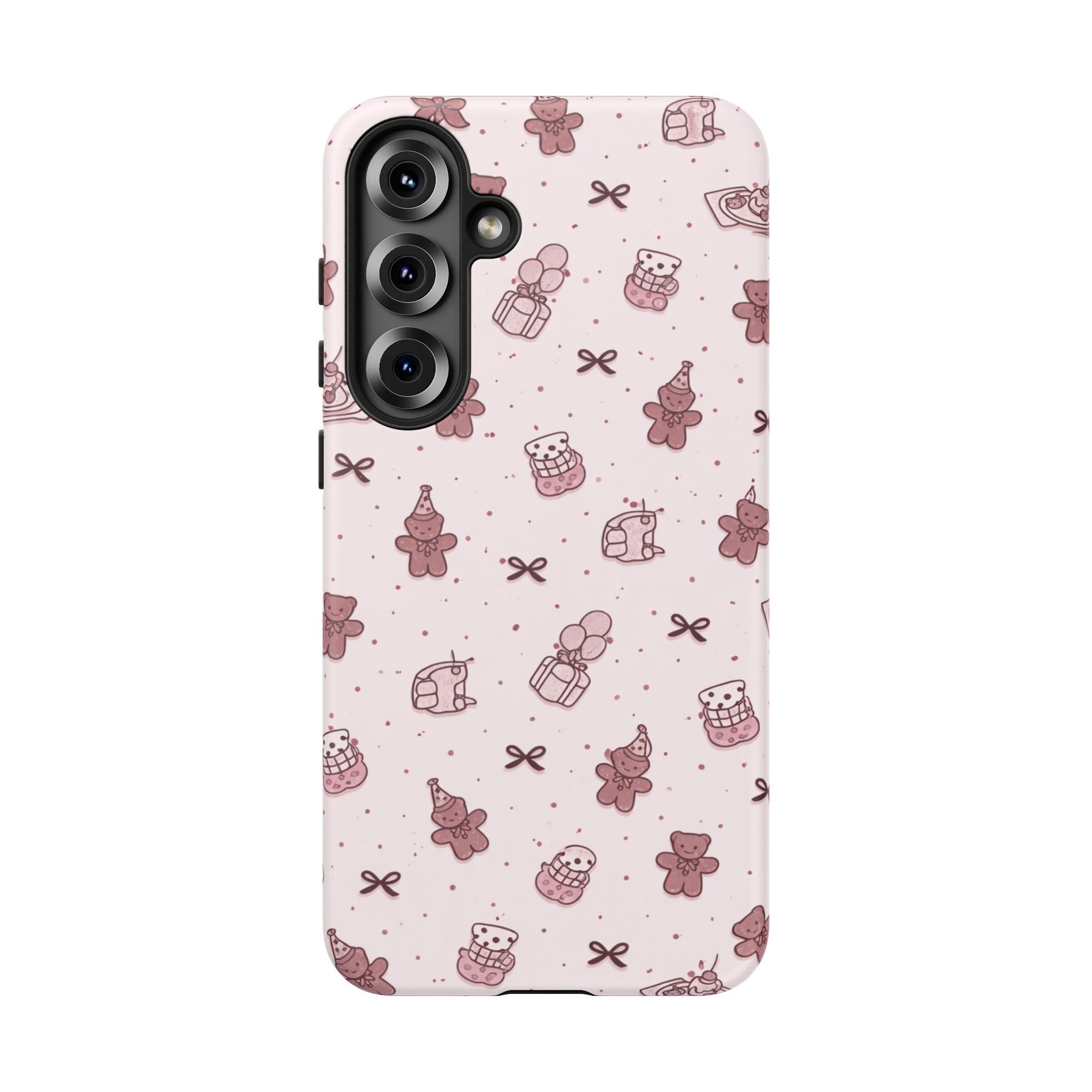 Cute Teddy Pattern Phone Case — Pink Kawaii Bear & Gift Protective Cover🧸💕