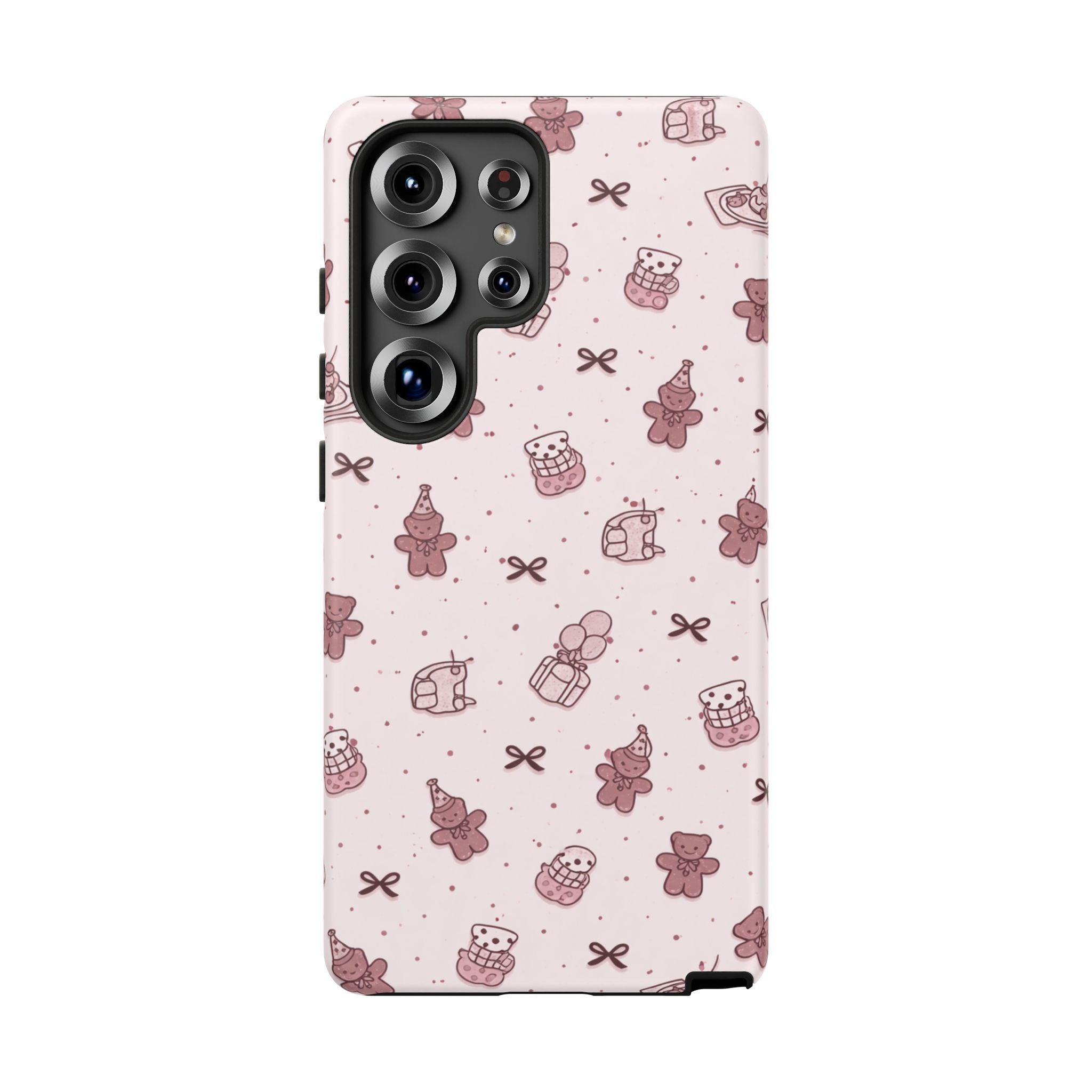 Cute Teddy Pattern Phone Case — Pink Kawaii Bear & Gift Protective Cover🧸💕