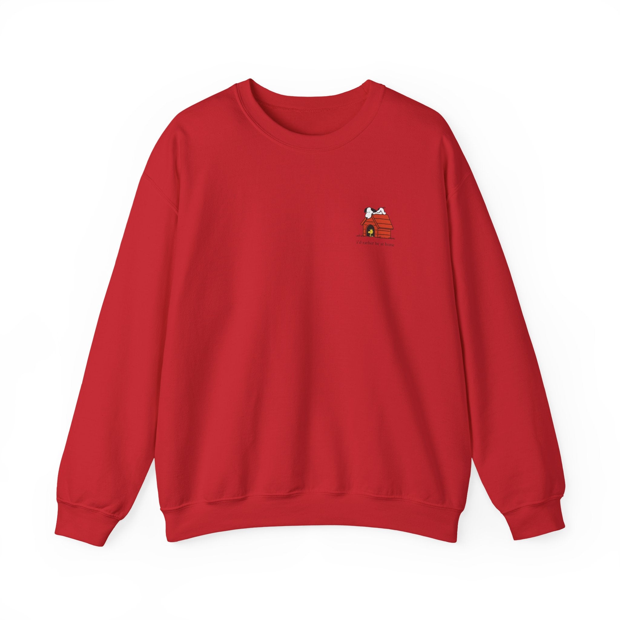 I’d Rather Be at Home Crewneck Sweatshirt 🏠🐶 | Cozy Snoopy-Inspired Minimal Graphic
