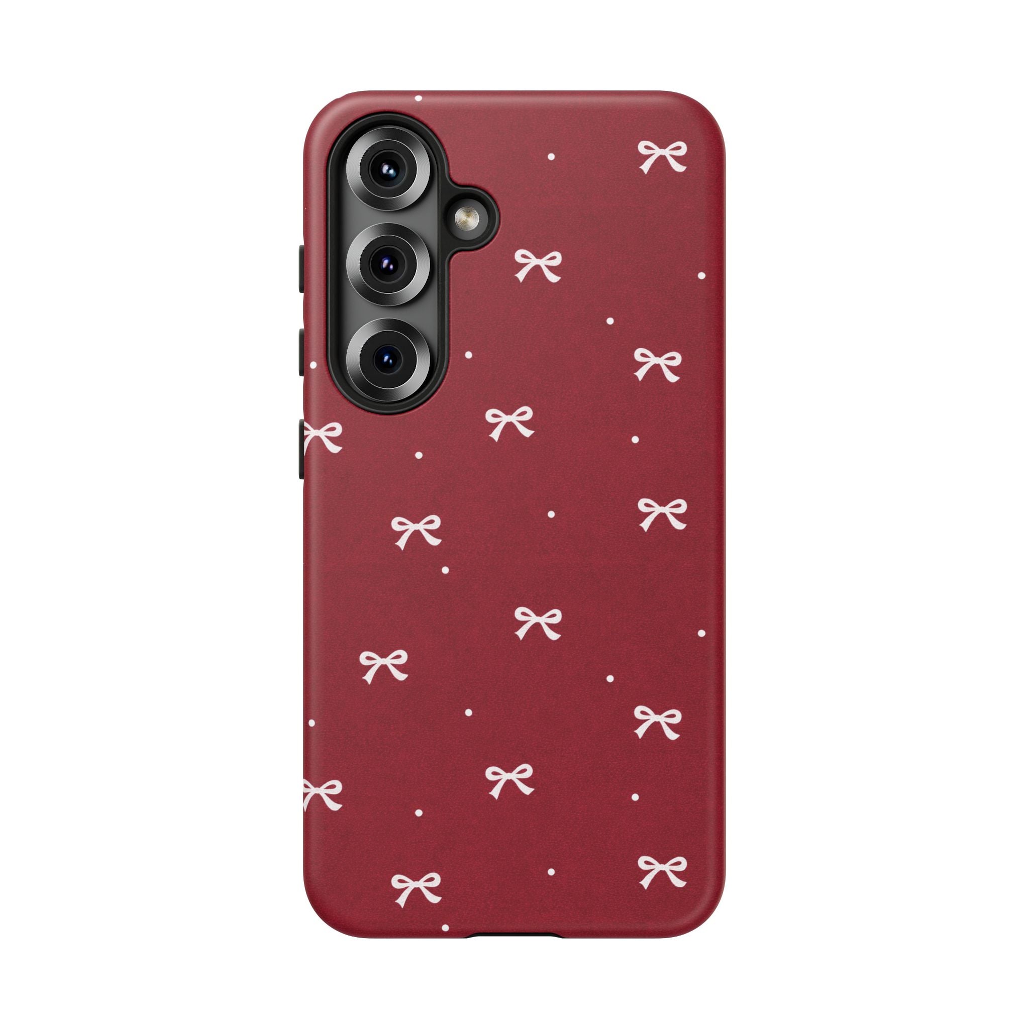 Red Bow Pattern Phone Case | Cute Minimal iPhone Case | Vintage Coquette Aesthetic Cover | Tough Protective Case