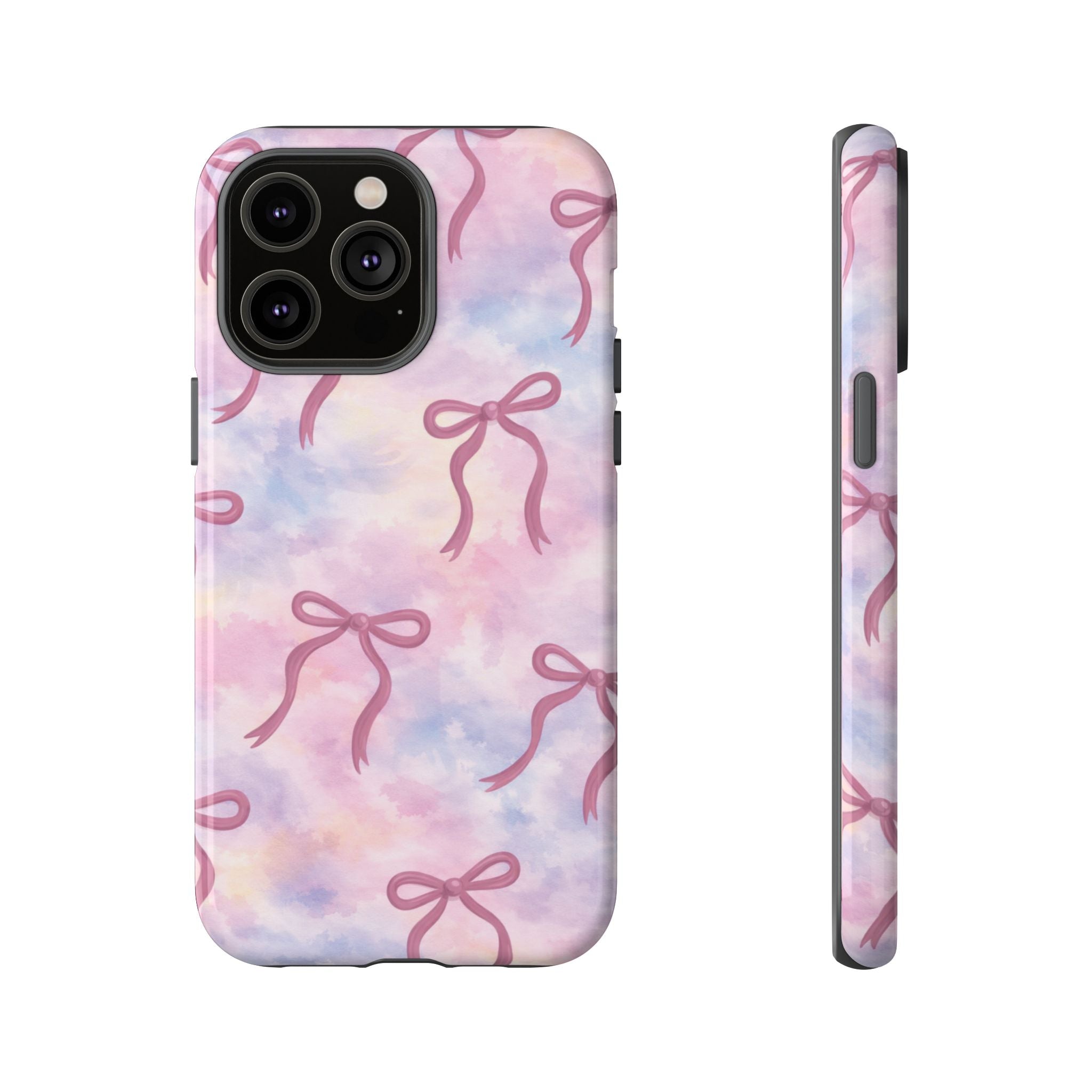 Pink Watercolor Bow Phone Case — Cute Pastel iPhone & Samsung Tough Case🎀🌷