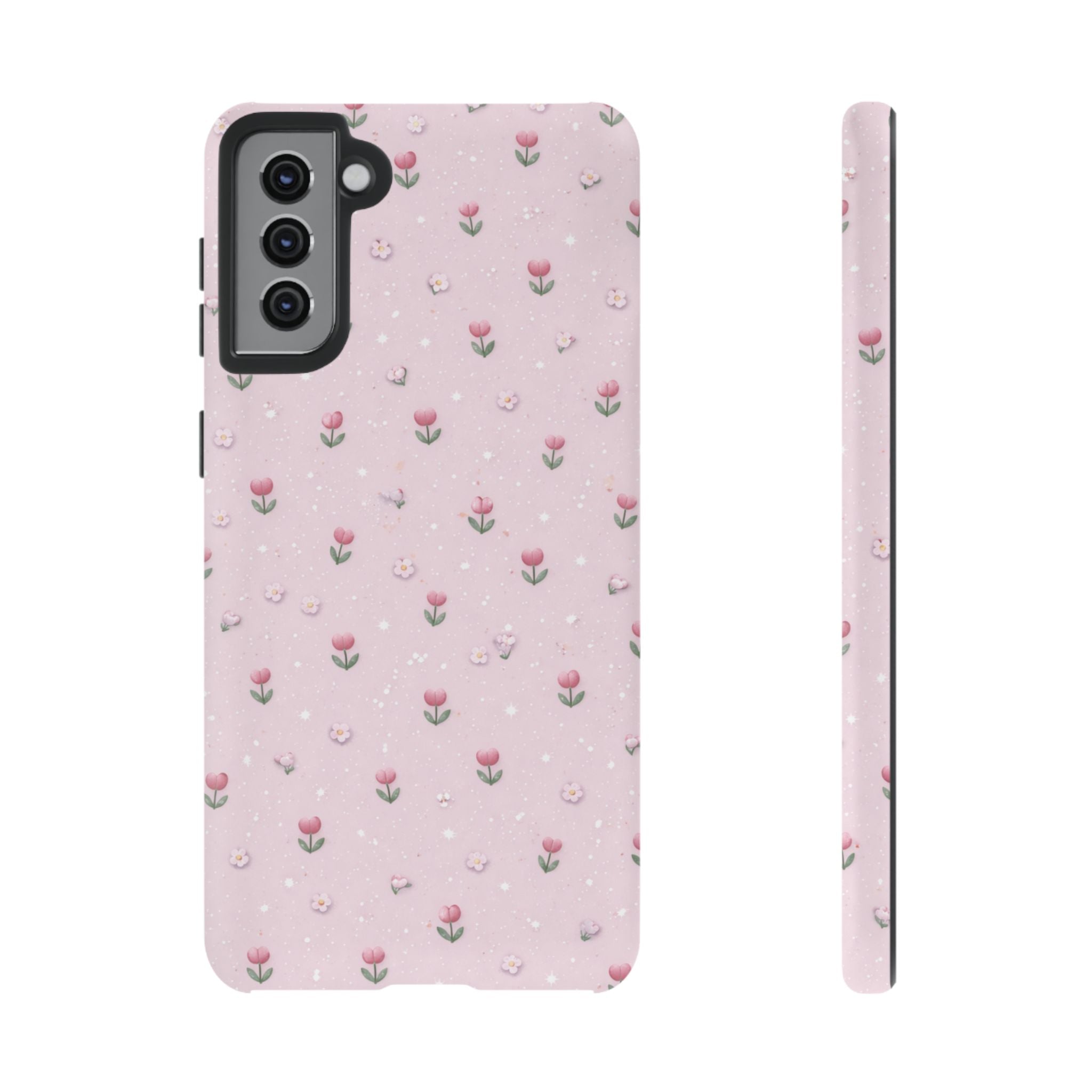 Pink Tiny Tulip Tough Phone Case - Floral Protective iPhone Cover🌷🩷