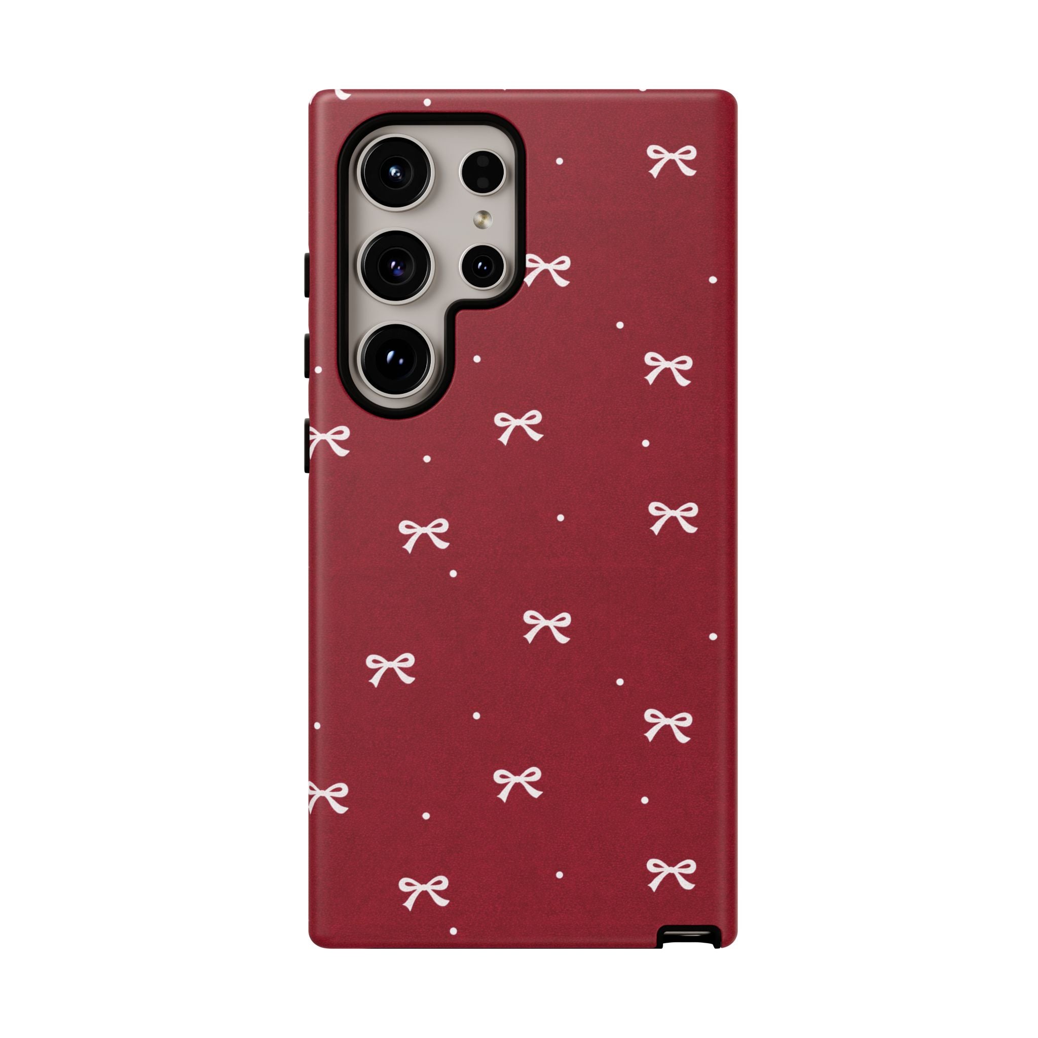 Red Bow Pattern Phone Case | Cute Minimal iPhone Case | Vintage Coquette Aesthetic Cover | Tough Protective Case