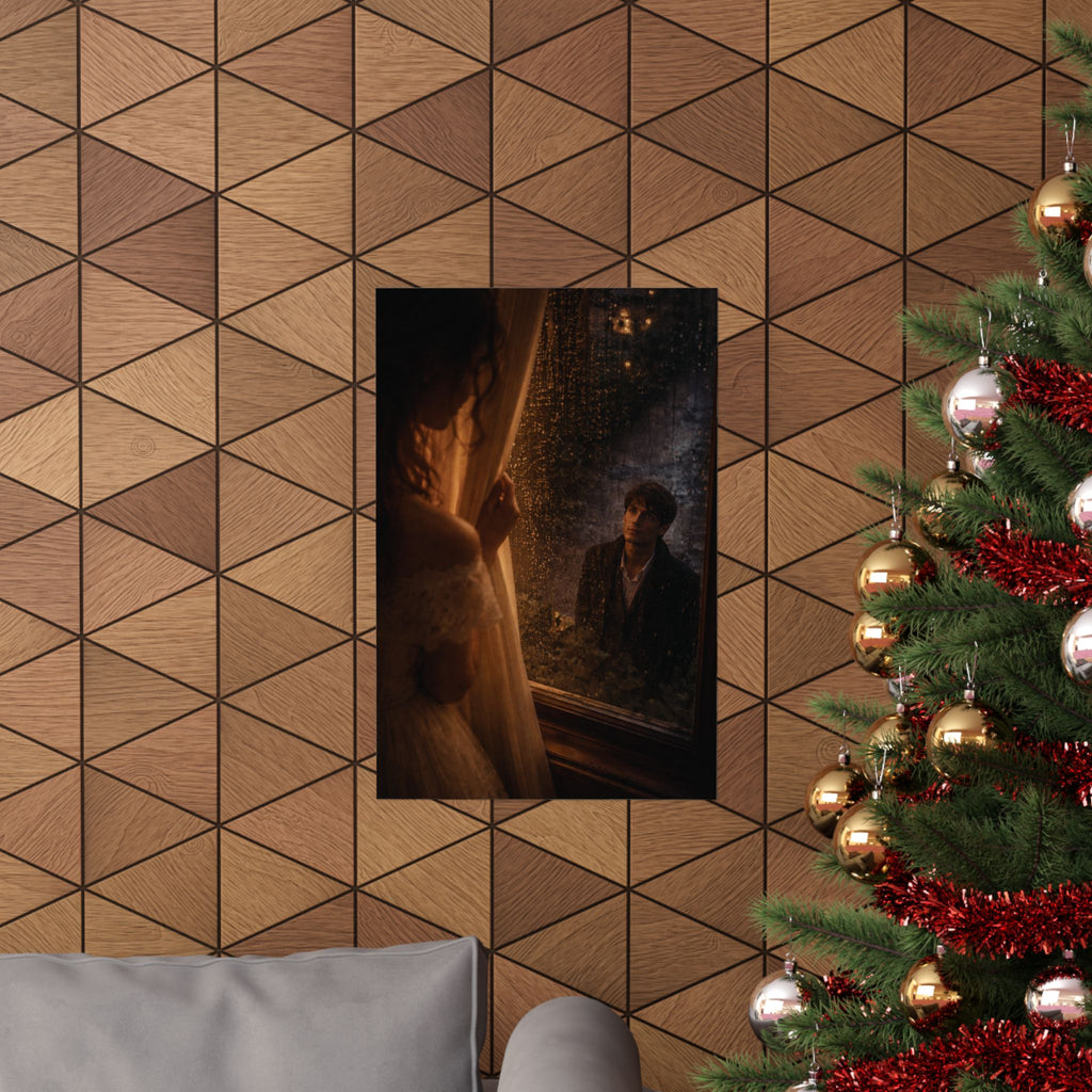 Midnight Window | A Cinematic Romance Matte Art Print 🌙🕯️