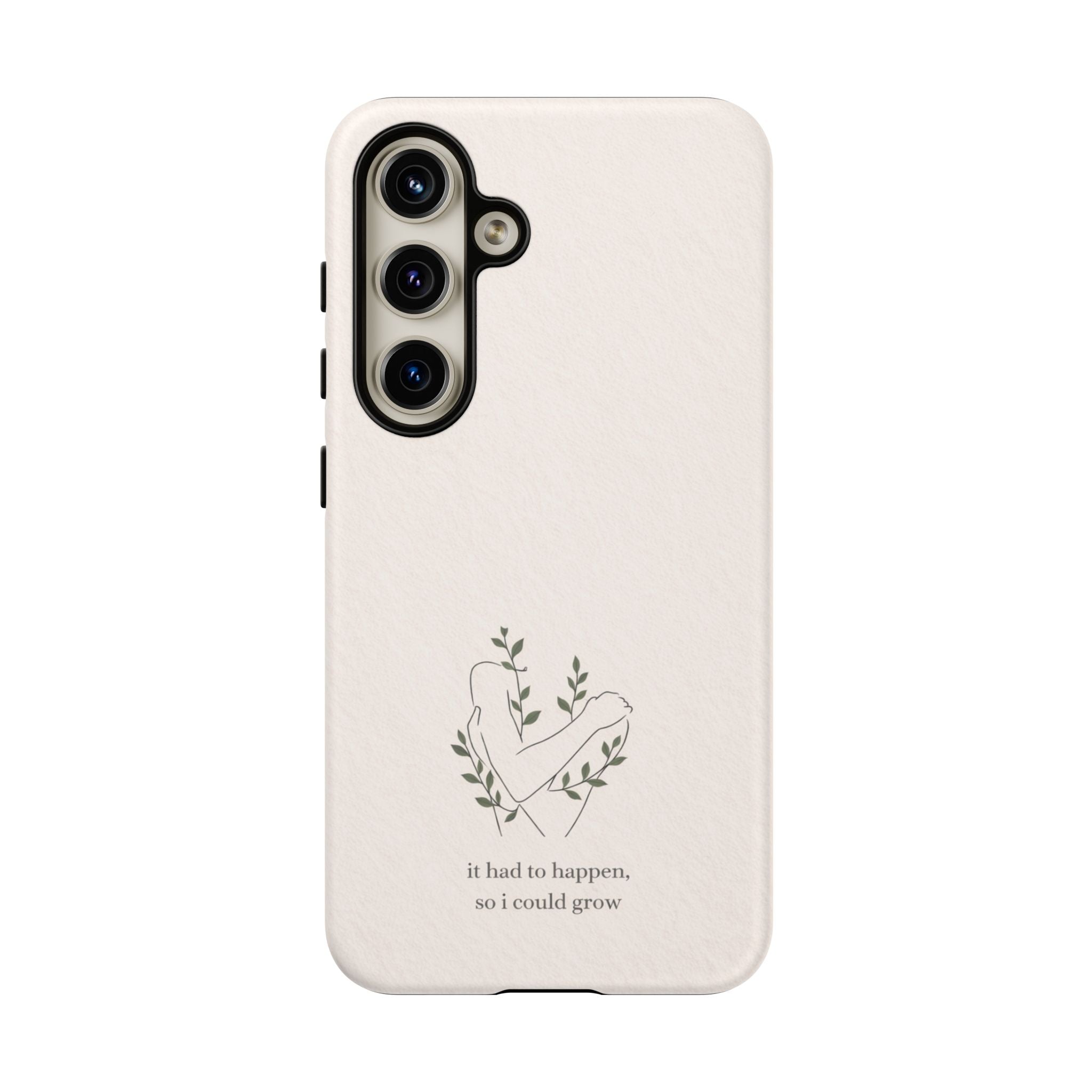 Floral Heart Phone Case – "It Had to Happen, So I Could Grow" Inspirational iPhone Cover🌷
