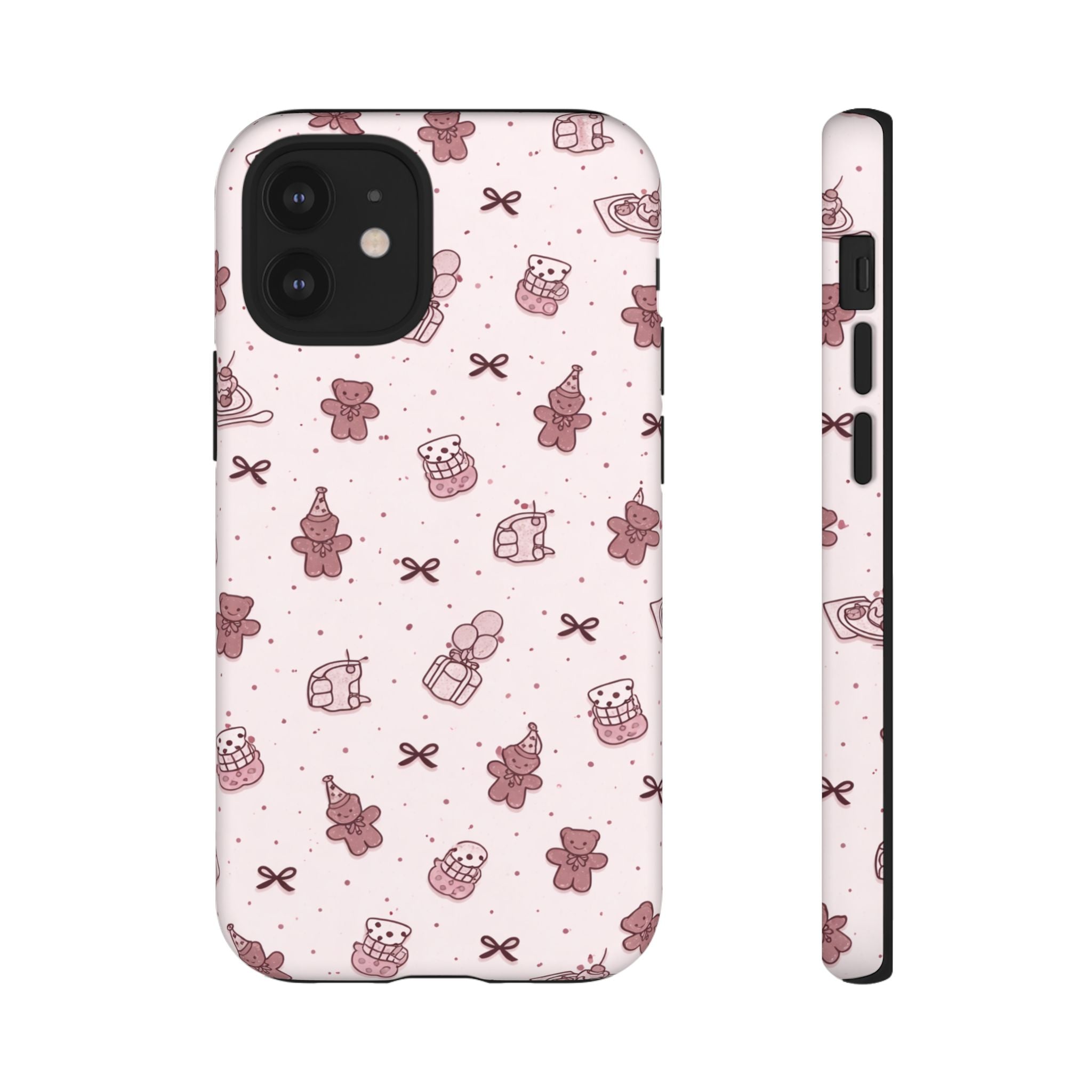 Cute Teddy Pattern Phone Case — Pink Kawaii Bear & Gift Protective Cover🧸💕