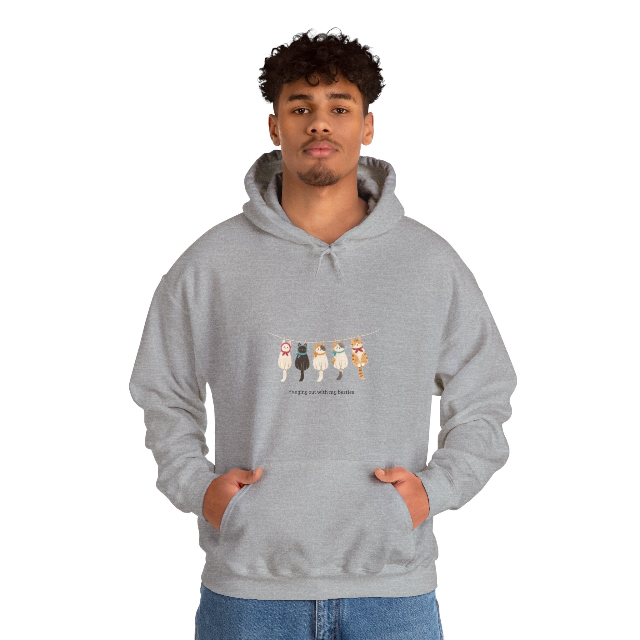 Cat Walk Hoodie — Cute Cats Lineup Graphic Sweatshirt🐈🐈‍⬛