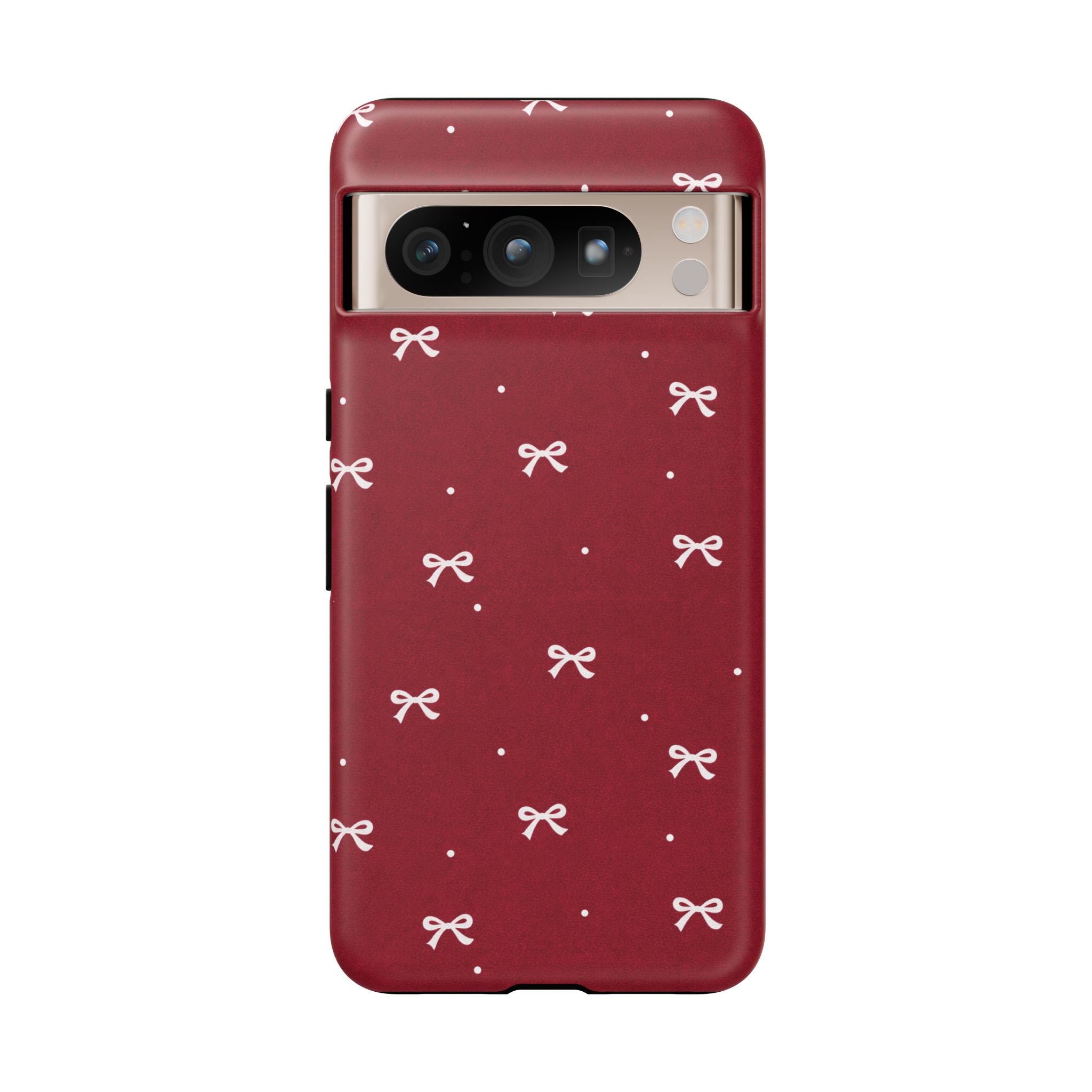 Red Bow Pattern Phone Case | Cute Minimal iPhone Case | Vintage Coquette Aesthetic Cover | Tough Protective Case