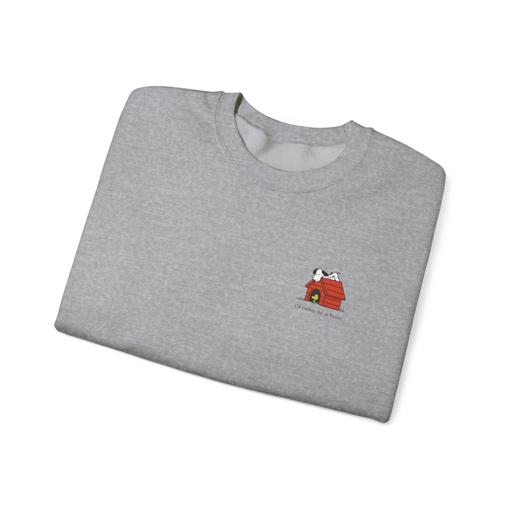 I’d Rather Be at Home Crewneck Sweatshirt 🏠🐶 | Cozy Snoopy-Inspired Minimal Graphic