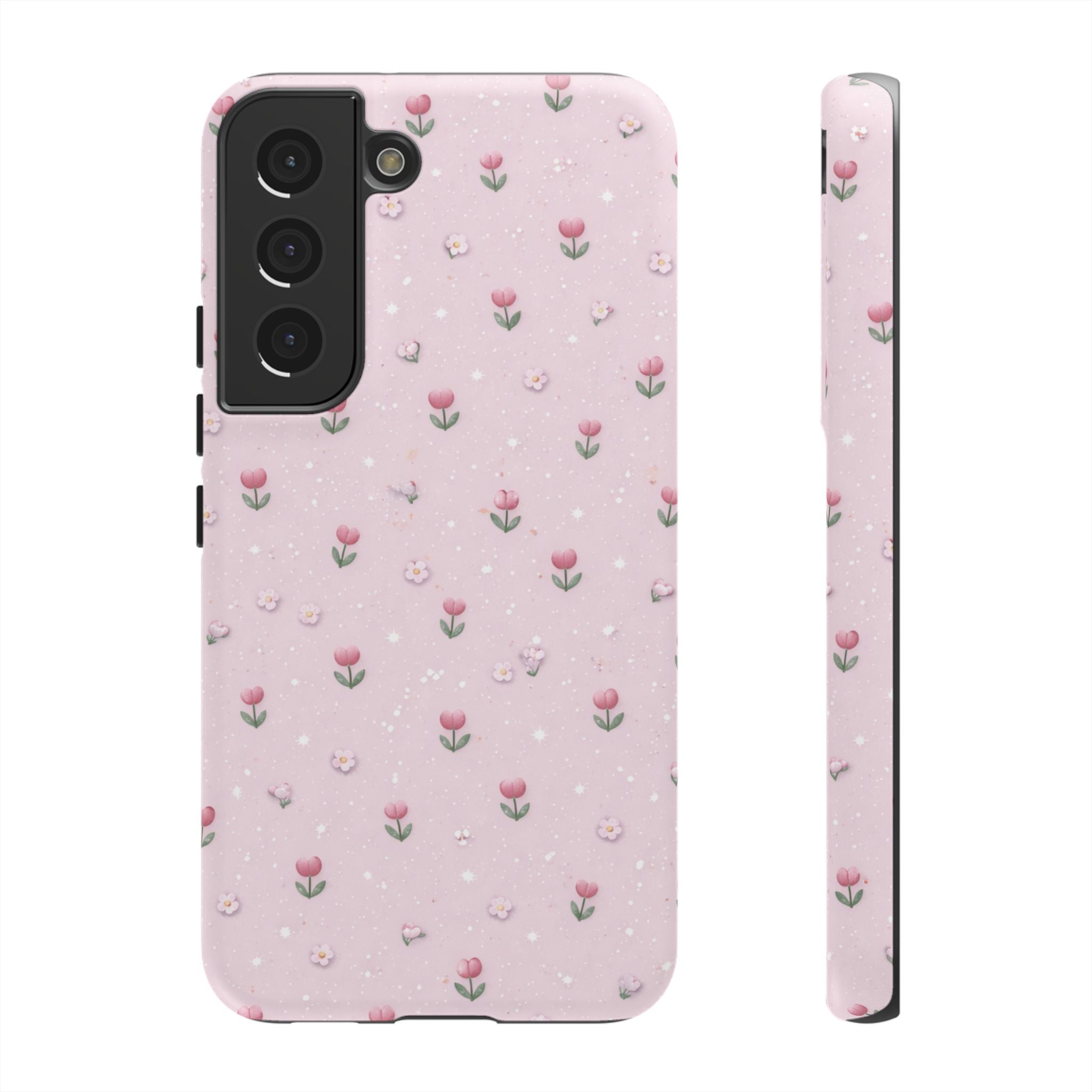 Pink Tiny Tulip Tough Phone Case - Floral Protective iPhone Cover🌷🩷