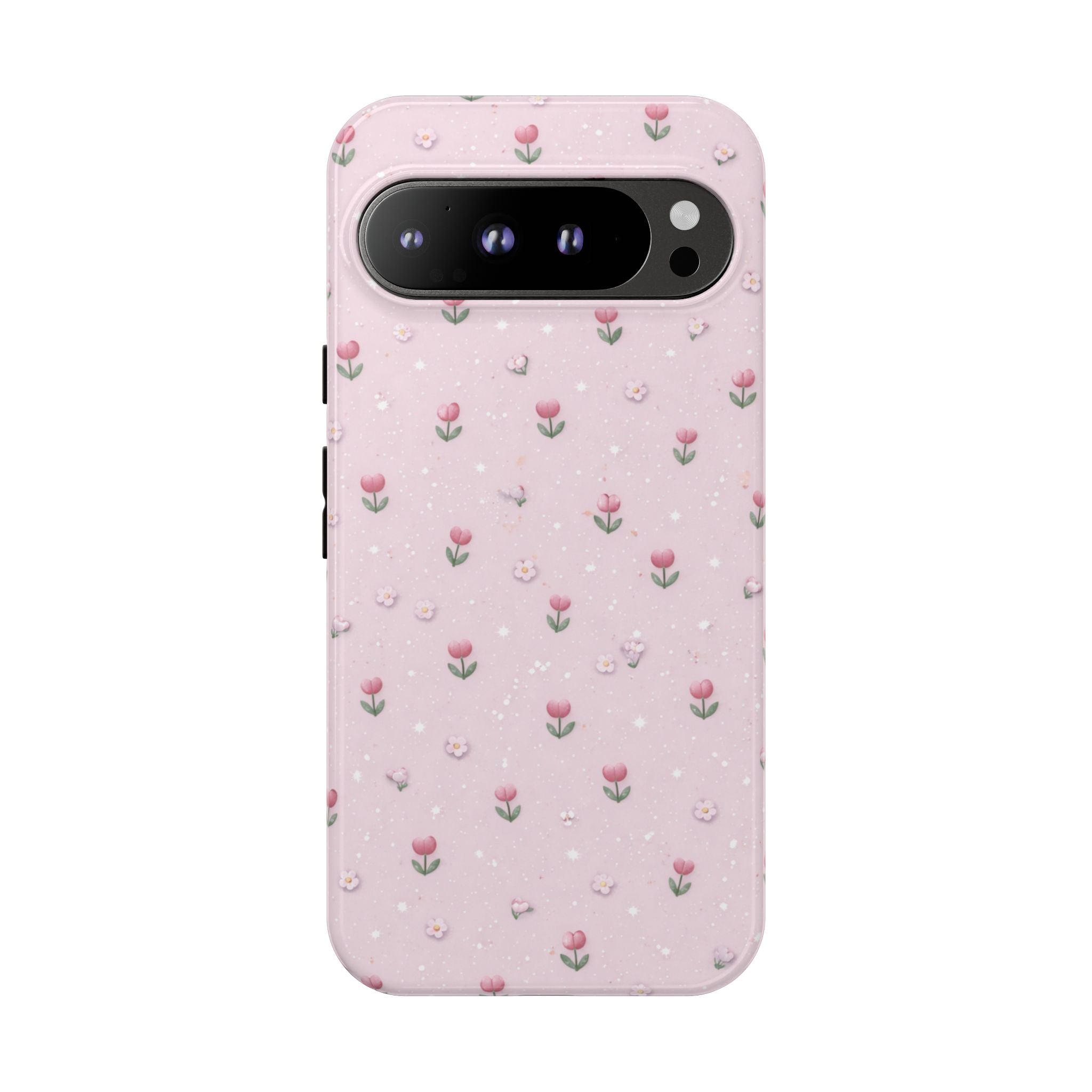 Pink Tiny Tulip Tough Phone Case - Floral Protective iPhone Cover🌷🩷