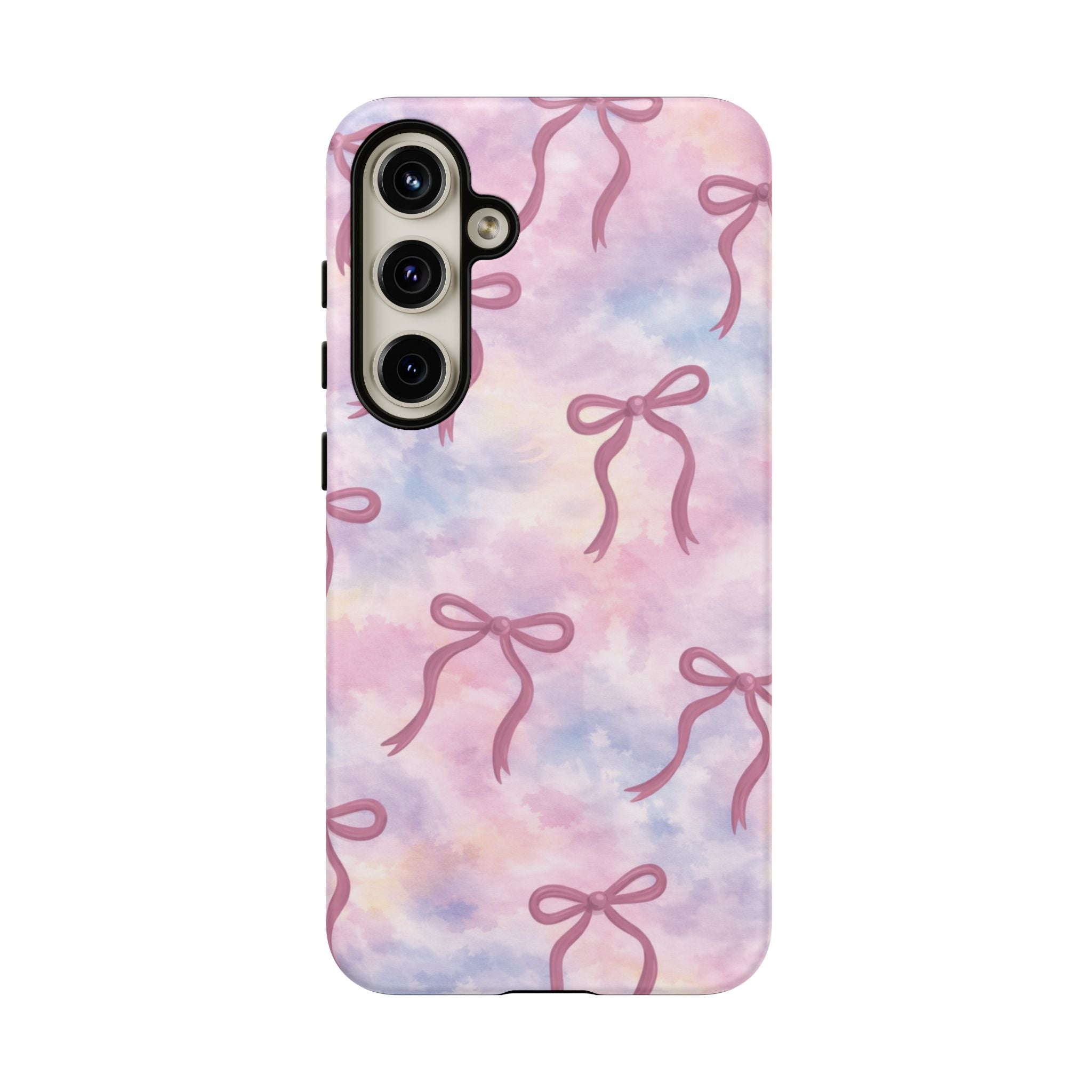 Pink Watercolor Bow Phone Case — Cute Pastel iPhone & Samsung Tough Case🎀🌷