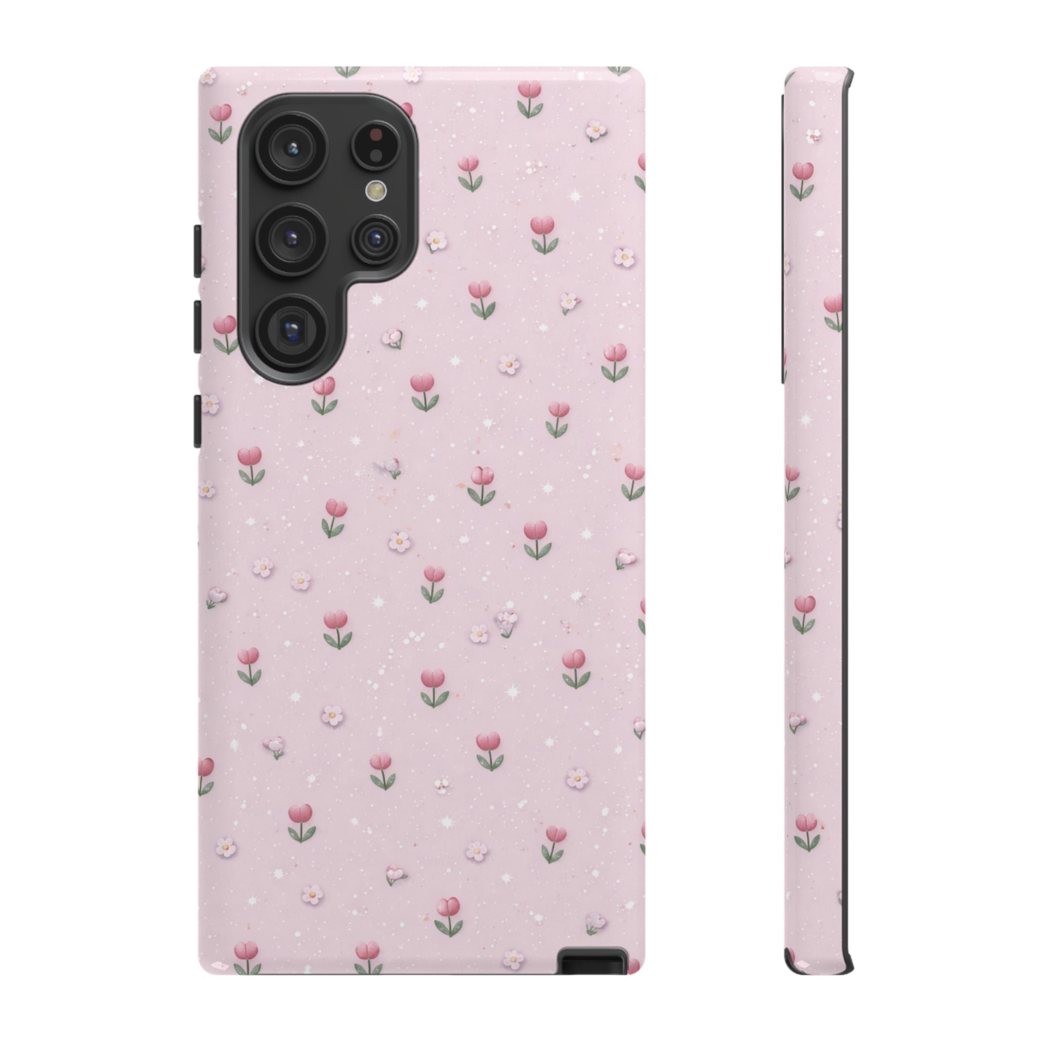 Pink Tiny Tulip Tough Phone Case - Floral Protective iPhone Cover🌷🩷