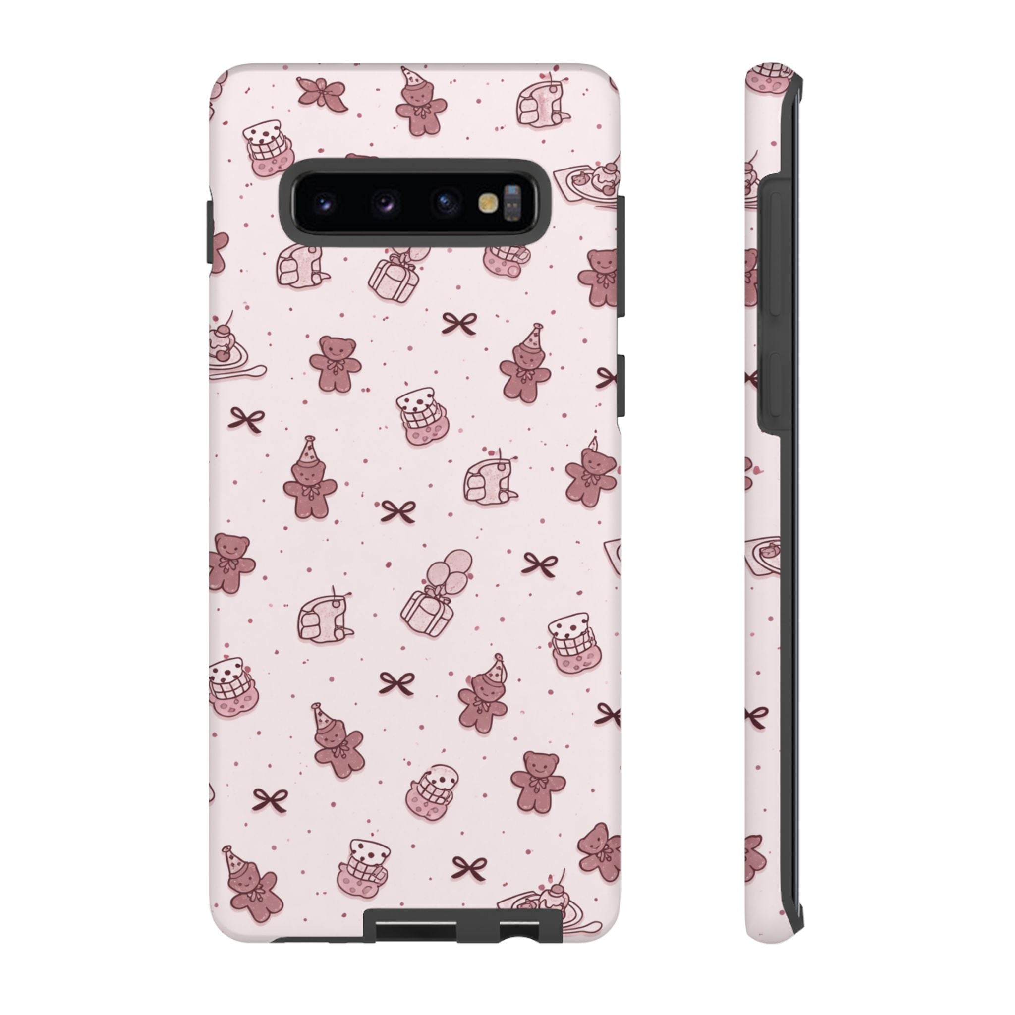Cute Teddy Pattern Phone Case — Pink Kawaii Bear & Gift Protective Cover🧸💕