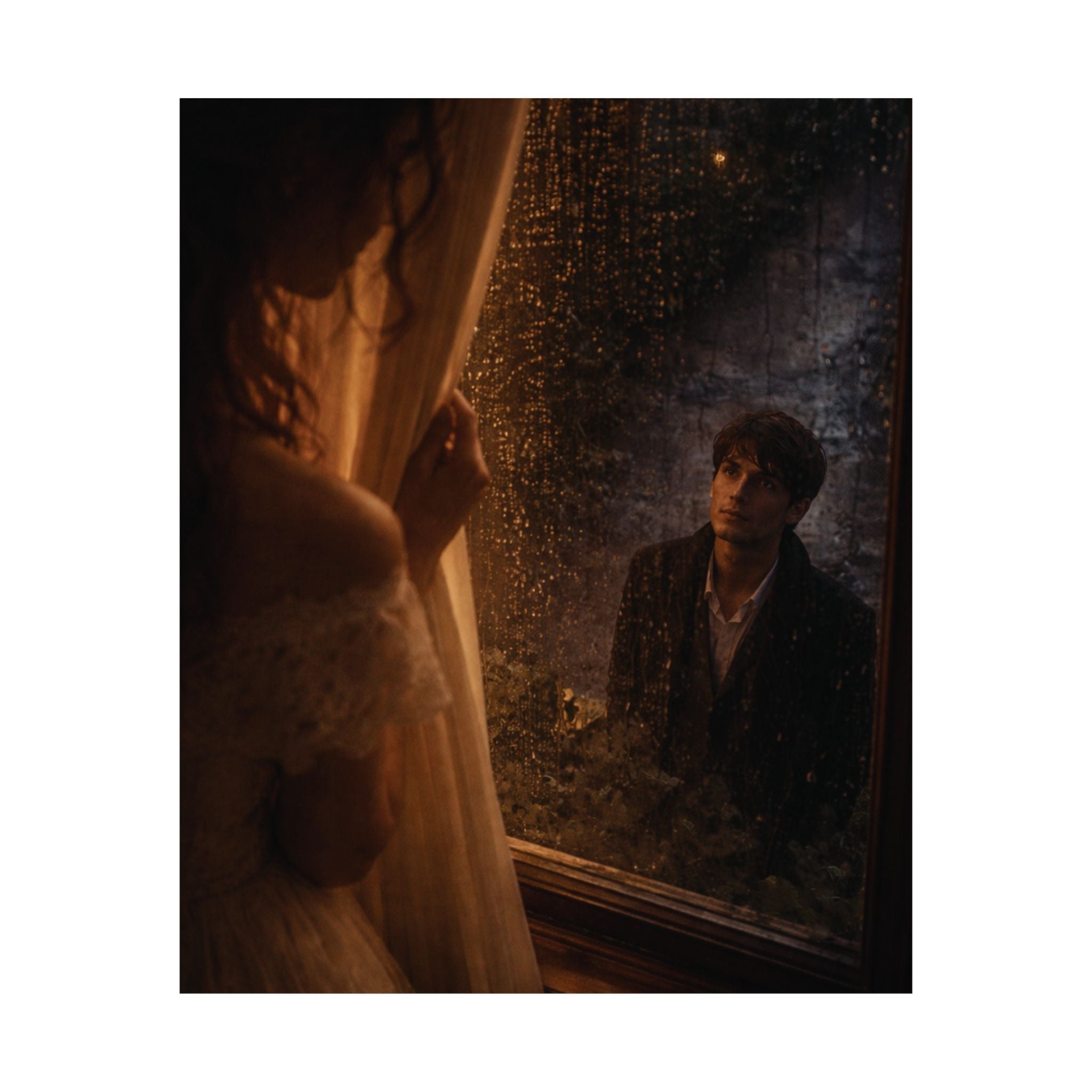 Midnight Window | A Cinematic Romance Matte Art Print 🌙🕯️