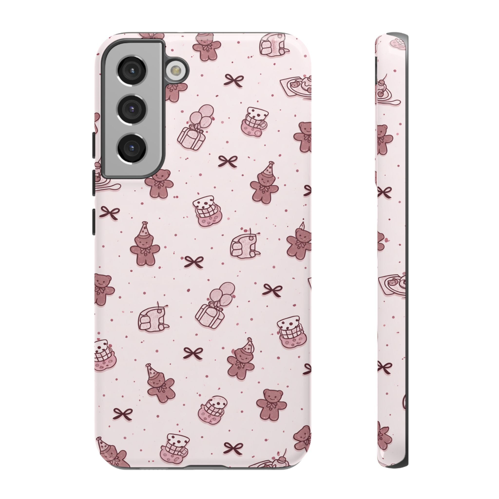 Cute Teddy Pattern Phone Case — Pink Kawaii Bear & Gift Protective Cover🧸💕