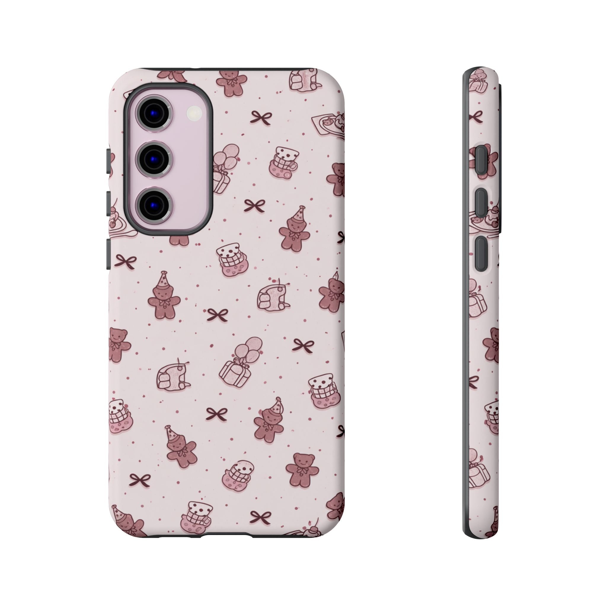 Cute Teddy Pattern Phone Case — Pink Kawaii Bear & Gift Protective Cover🧸💕