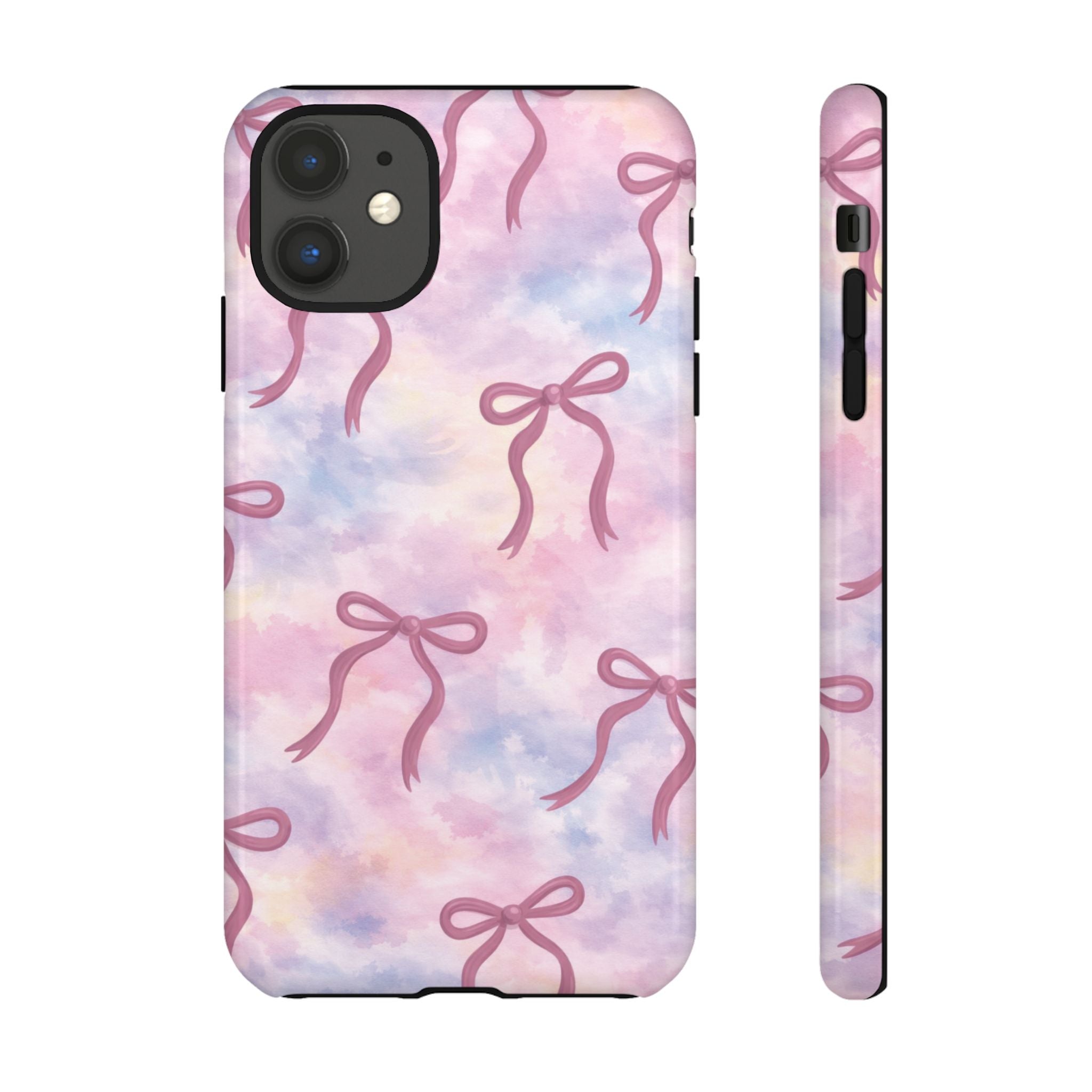 Pink Watercolor Bow Phone Case — Cute Pastel iPhone & Samsung Tough Case🎀🌷