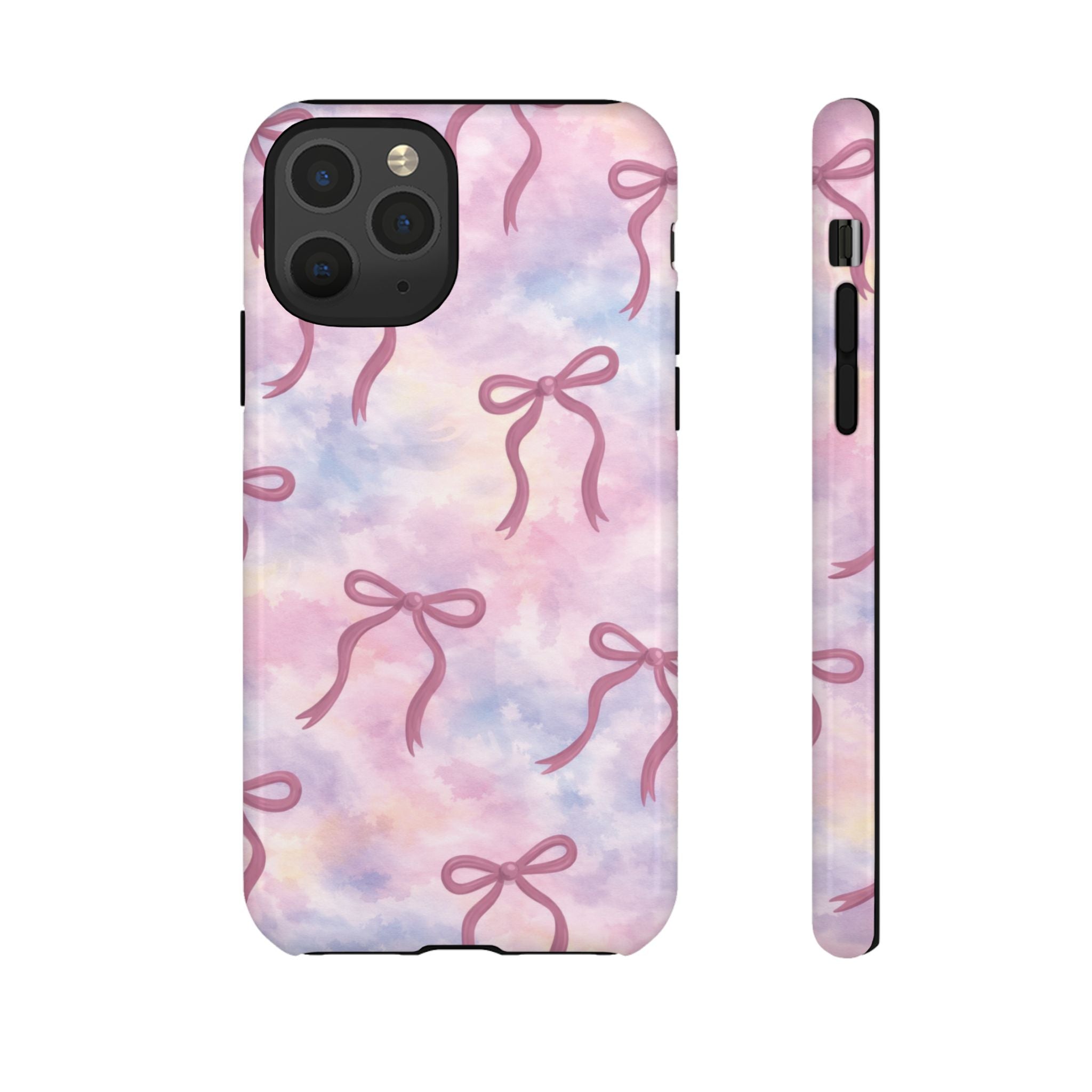 Pink Watercolor Bow Phone Case — Cute Pastel iPhone & Samsung Tough Case🎀🌷