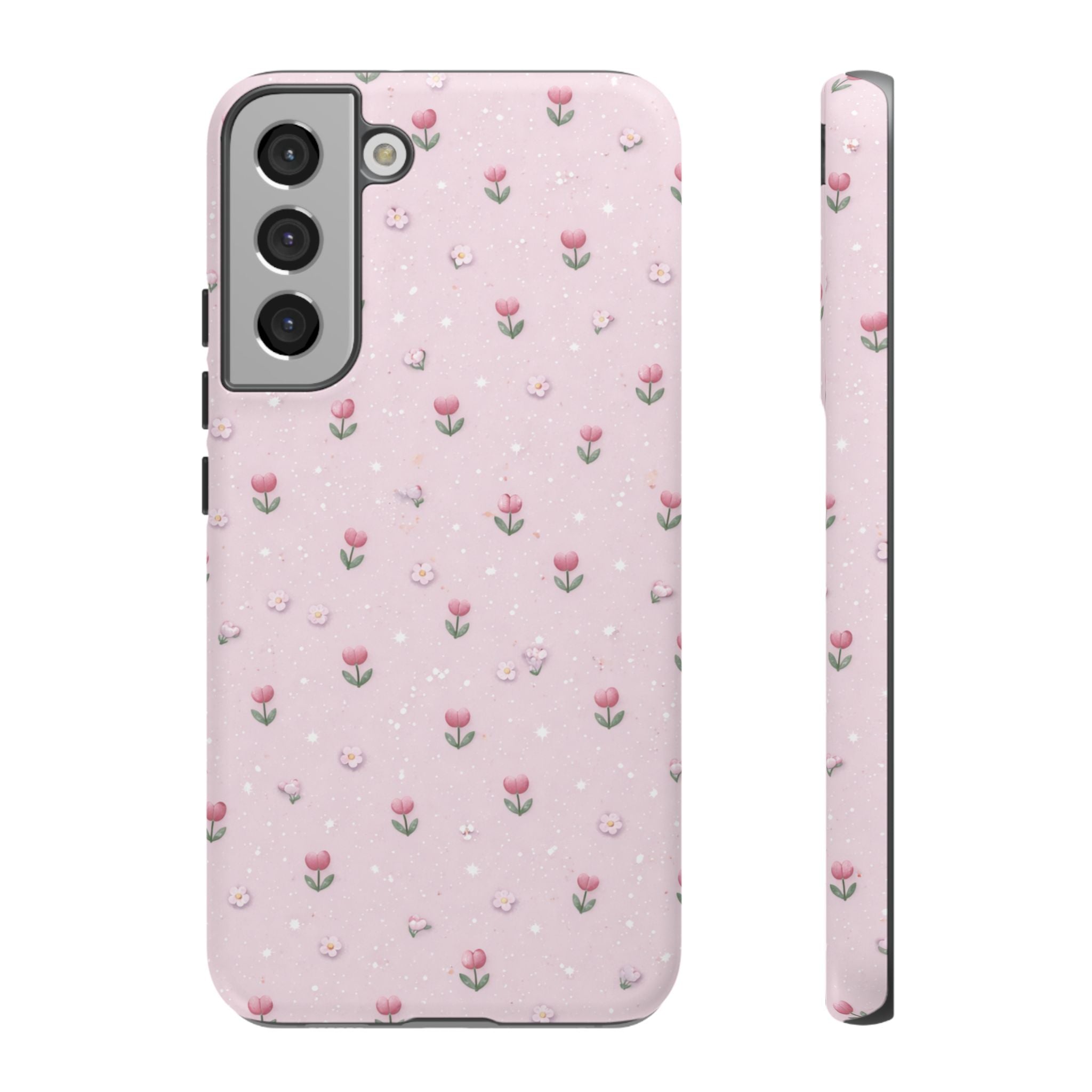 Pink Tiny Tulip Tough Phone Case - Floral Protective iPhone Cover🌷🩷