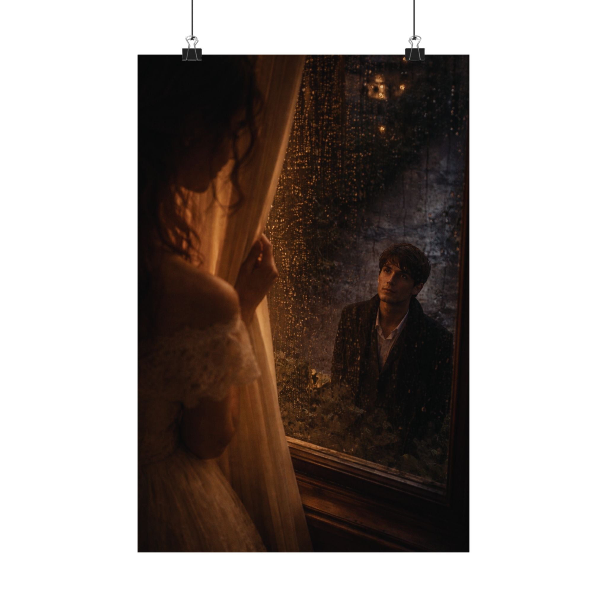 Midnight Window | A Cinematic Romance Matte Art Print 🌙🕯️