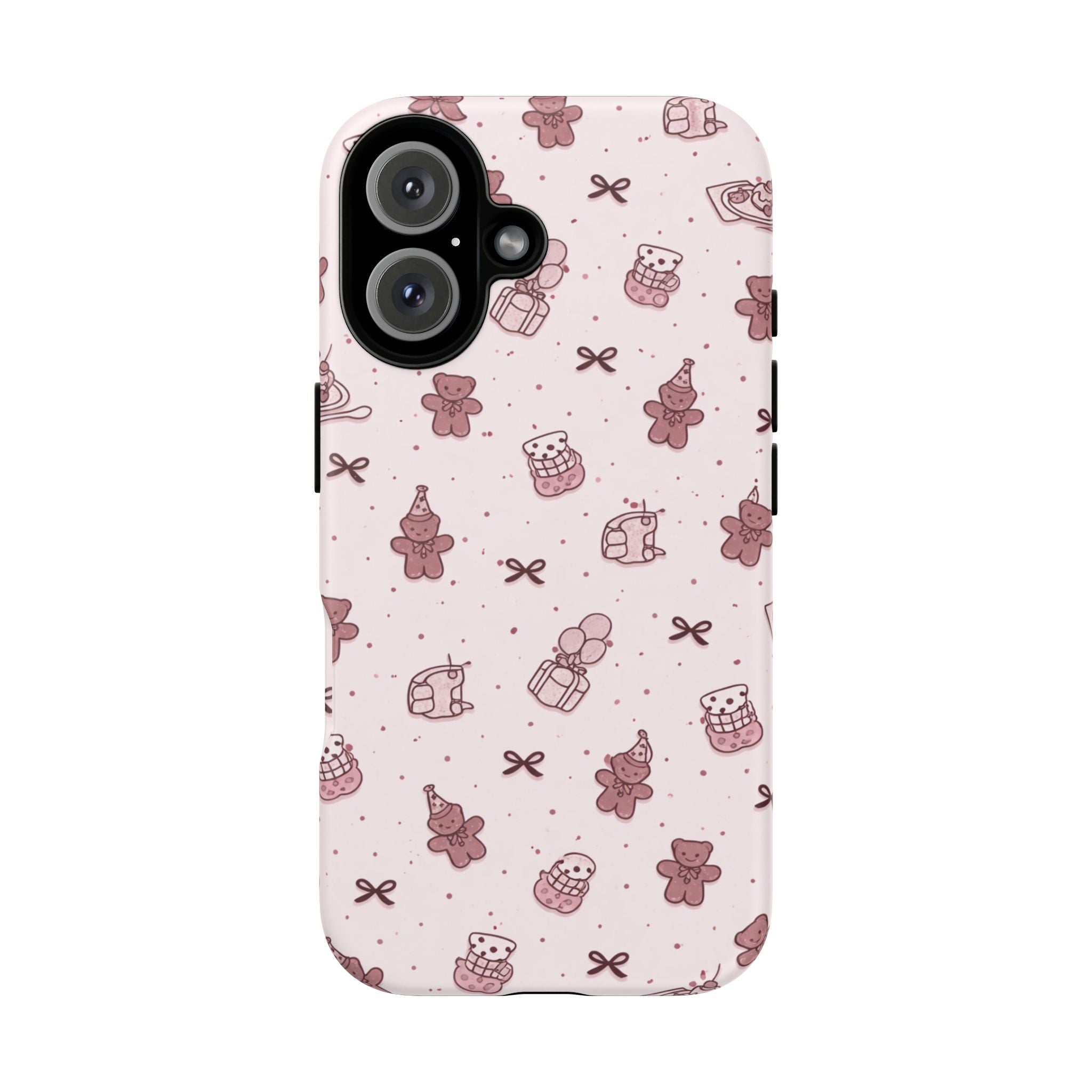 Cute Teddy Pattern Phone Case — Pink Kawaii Bear & Gift Protective Cover🧸💕