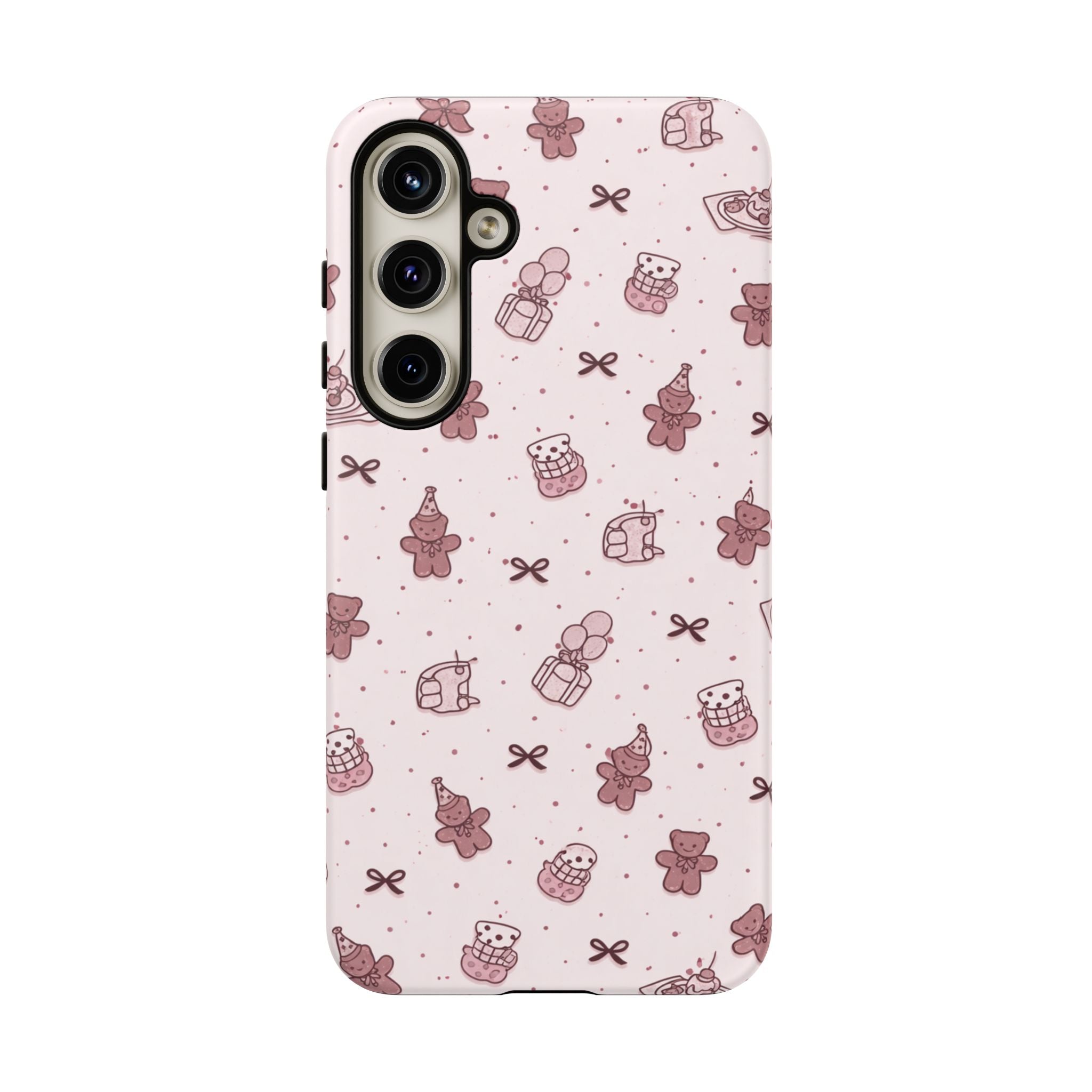 Cute Teddy Pattern Phone Case — Pink Kawaii Bear & Gift Protective Cover🧸💕